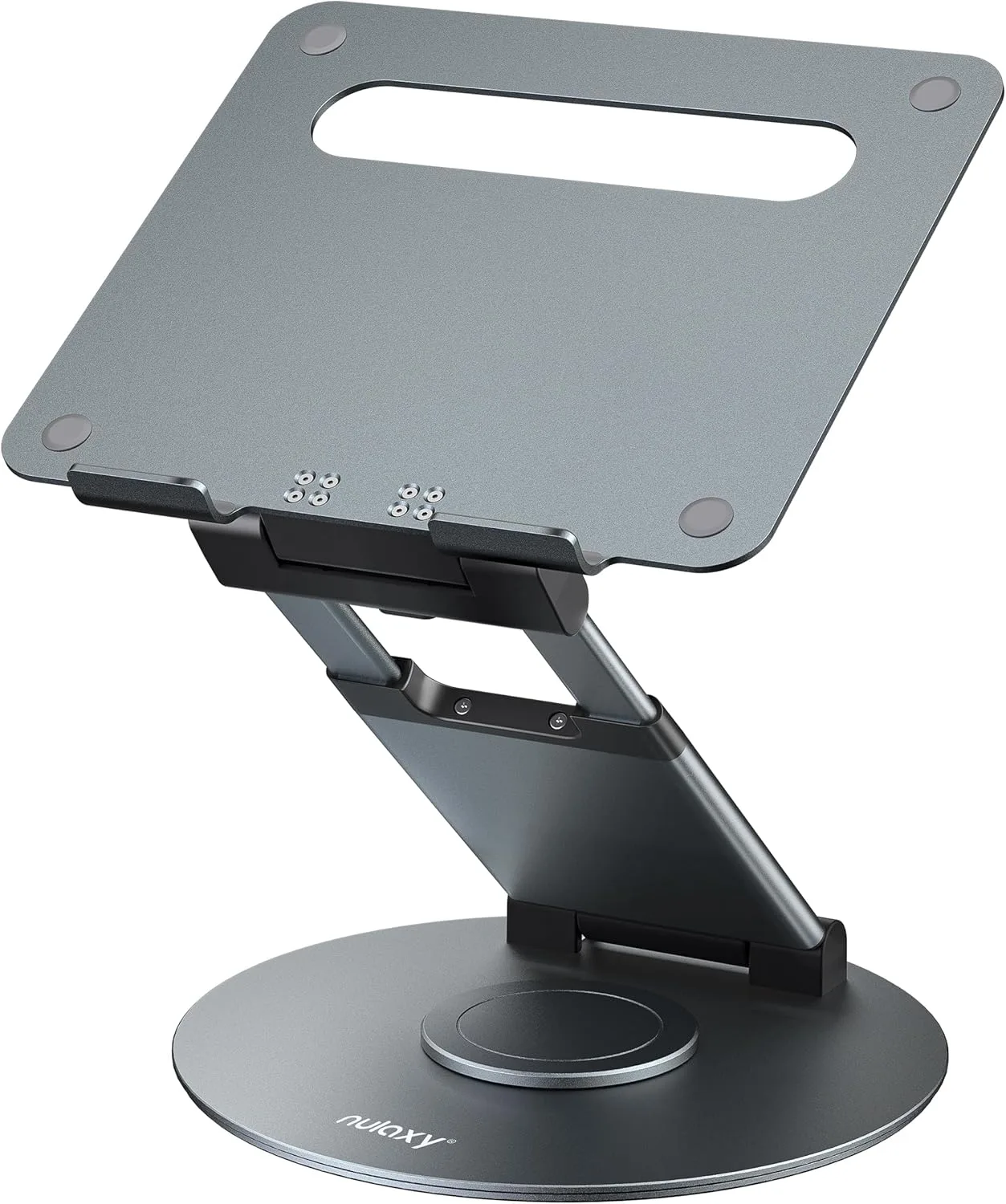 Nulaxy 18" Height Telescopic 360 Rotating Aluminum Laptop Stand Desk, Gray