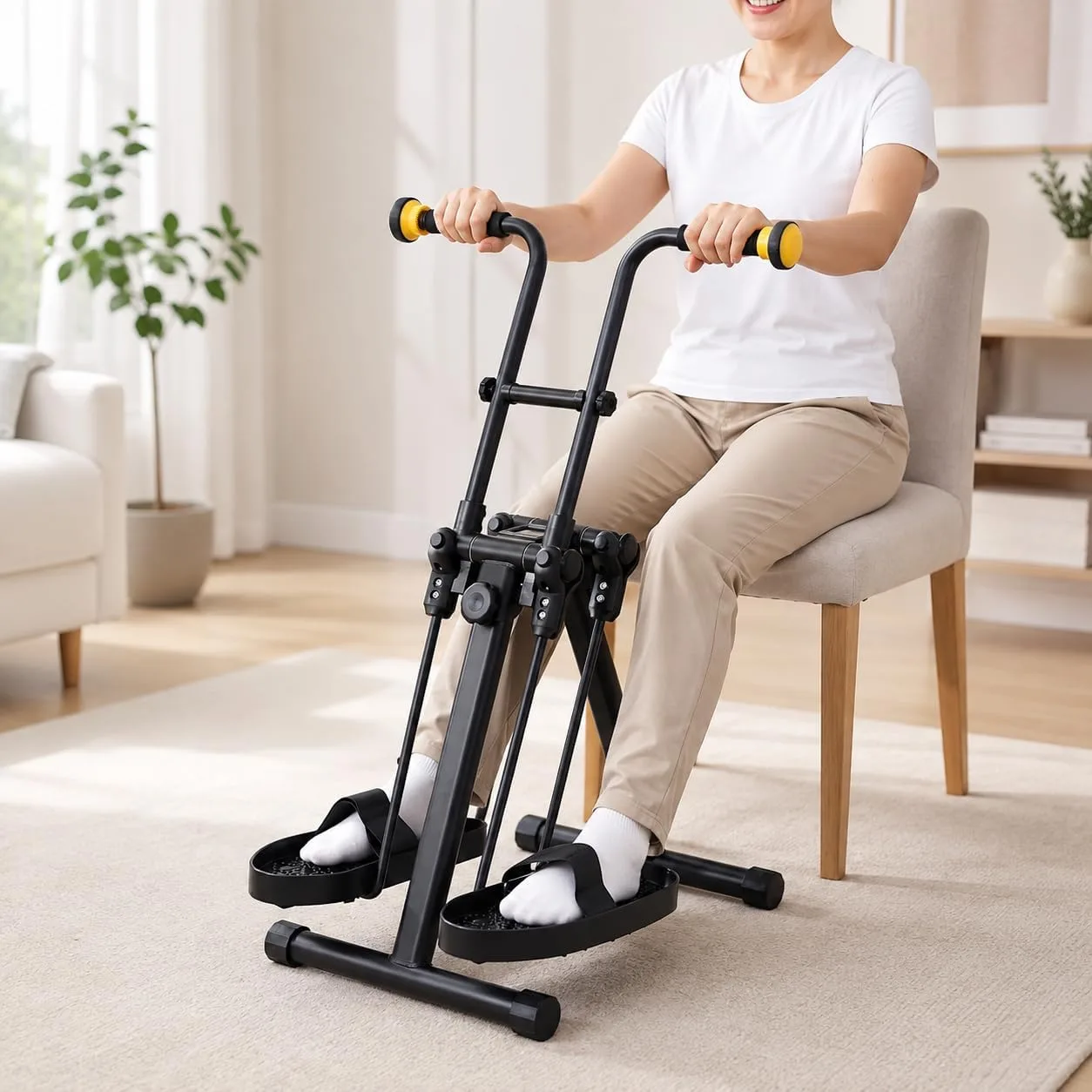 Pedal Exerciser Bike for Seniors, Seated Arm and Leg Exercise Machine with LCD Display, Upper and Lower Limb Trainer for Home Sitting Workout