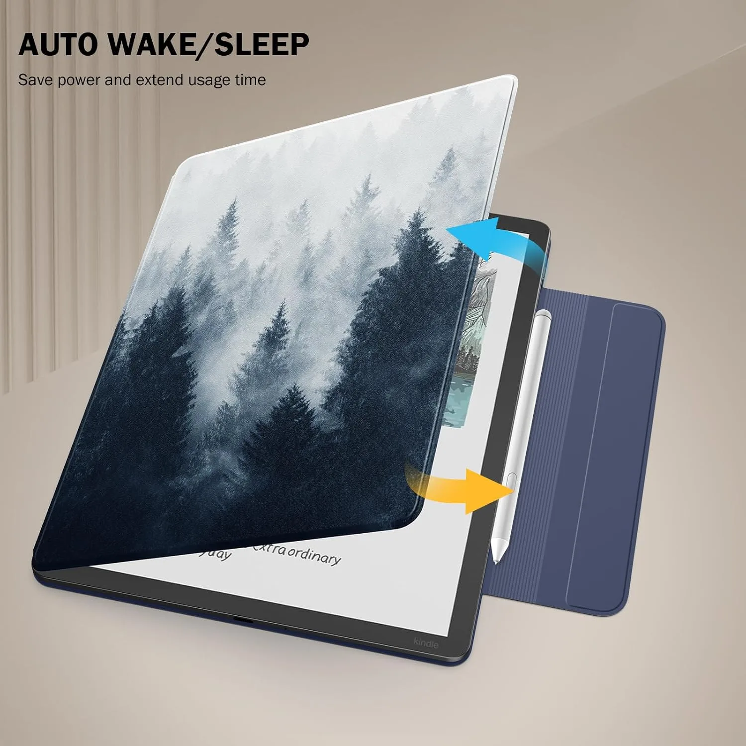 MoKo Magnetic Case for 11" Kindle Scribe 3rd & Colorsoft 1st,for Gri