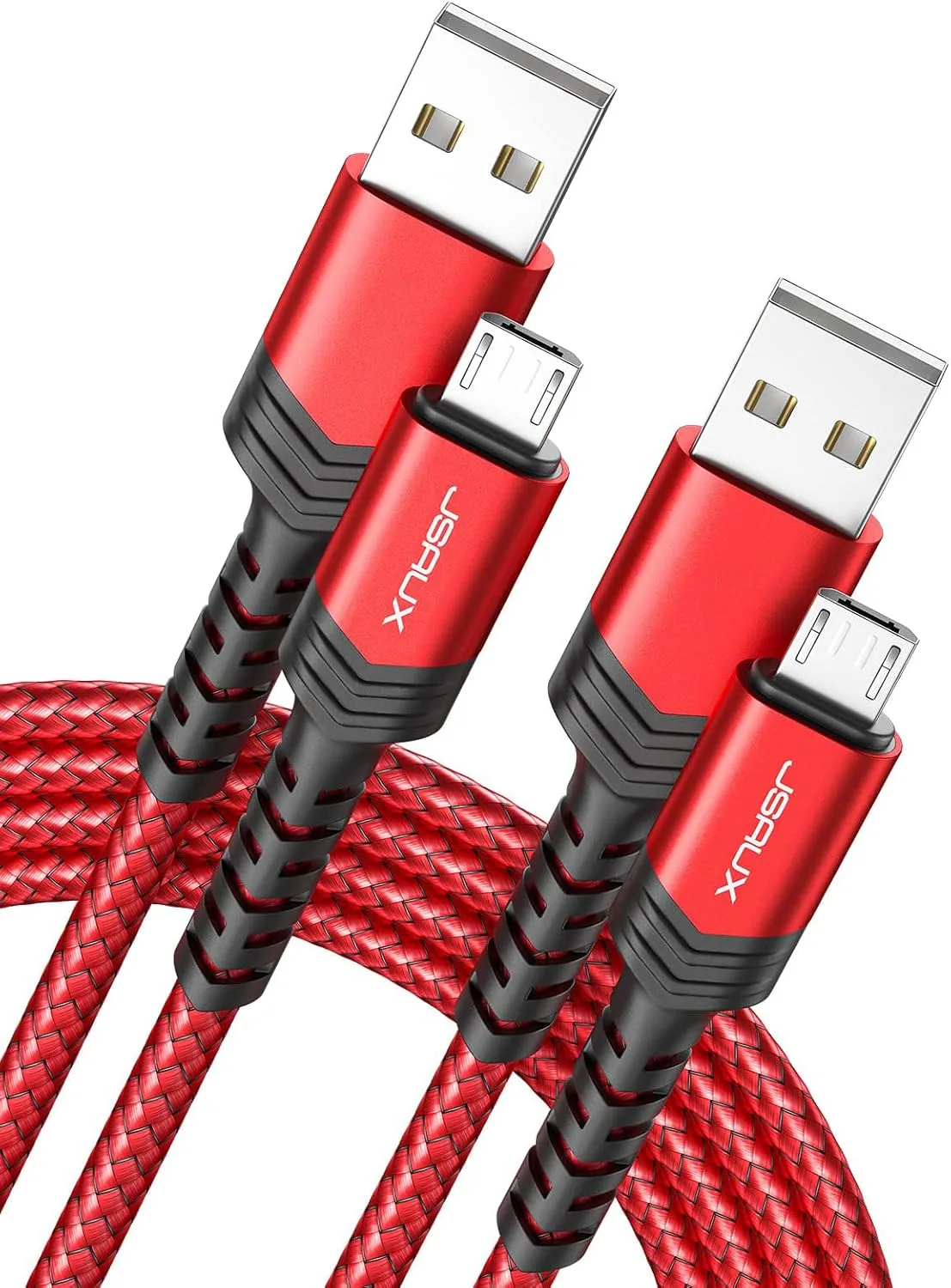 Cable Micro USB Jsaux para Android 2 unidades 2 m Rojo