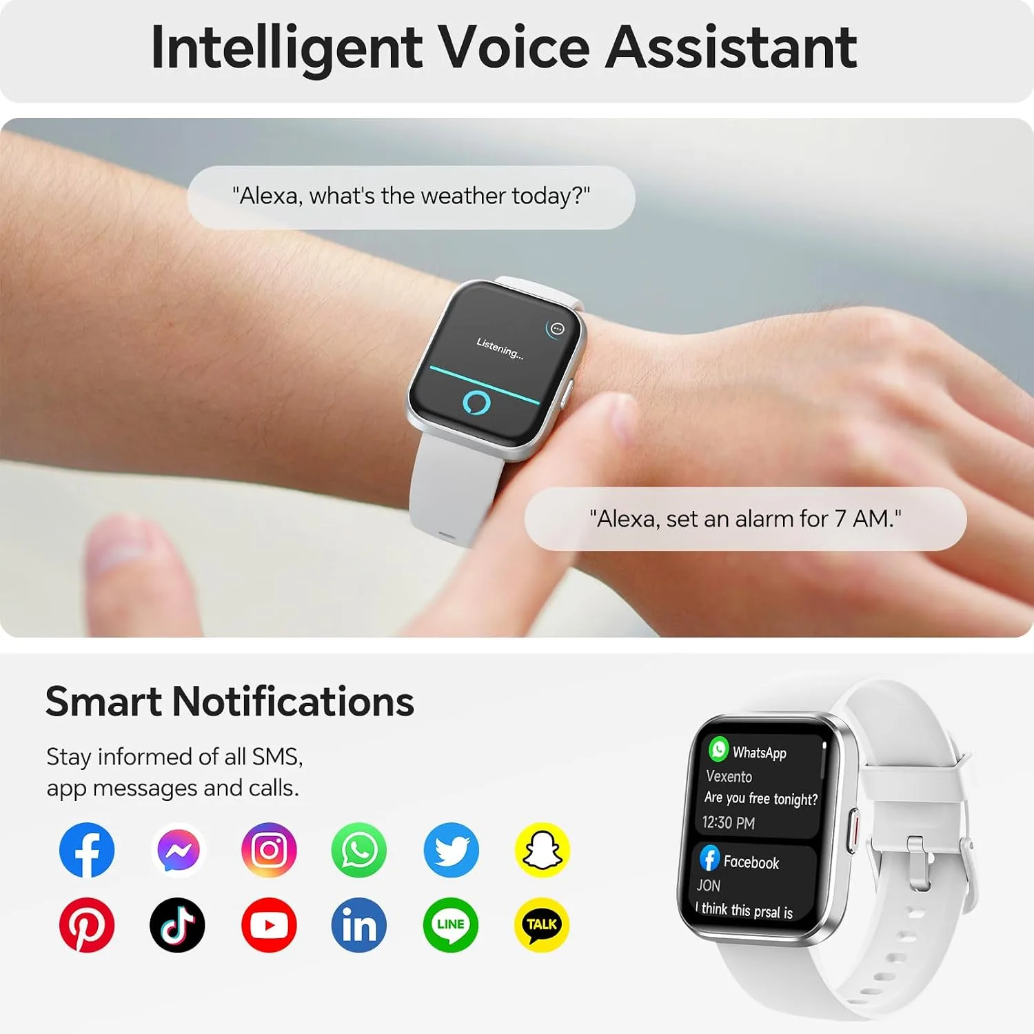 Smart Watches for Women Men, 1.85" Smart Watch Compatible iPhone/Samsung/Android (Answer/Make), Fitness Tracker with Heart Rate/Sleep Monitor, Smartwatch 3ATM Waterproof 120+ Sport Modes, Step Counter