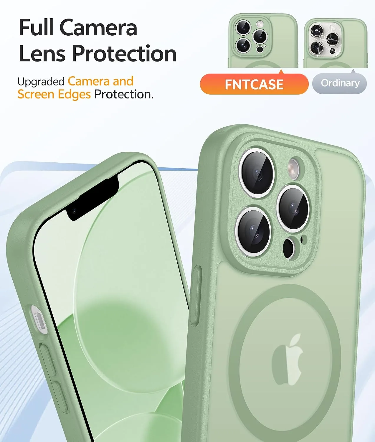 FNTCASE for iPhone 13 Pro Max Case, Fit for Magsafe, Light Moss
