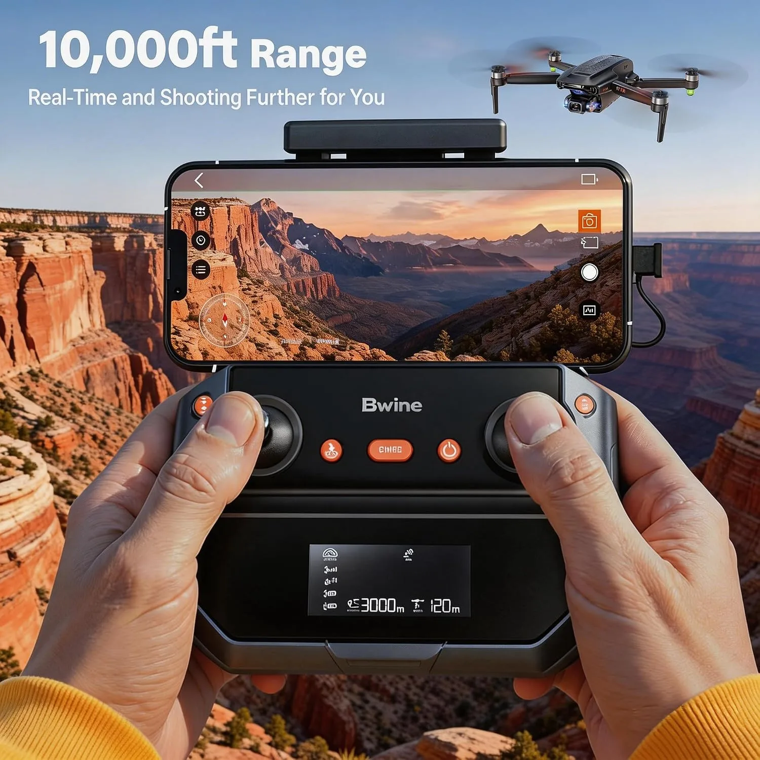 Bwine F7GIM 4K Video 6K Photo Drones with Camera for Adults 3-Axis Gimbal．