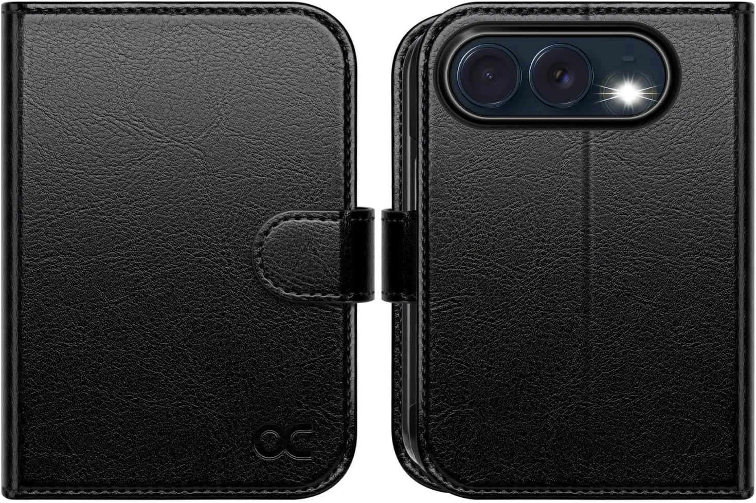 OCASE for iPhone Duo Wallet Case with Card Holder, Black