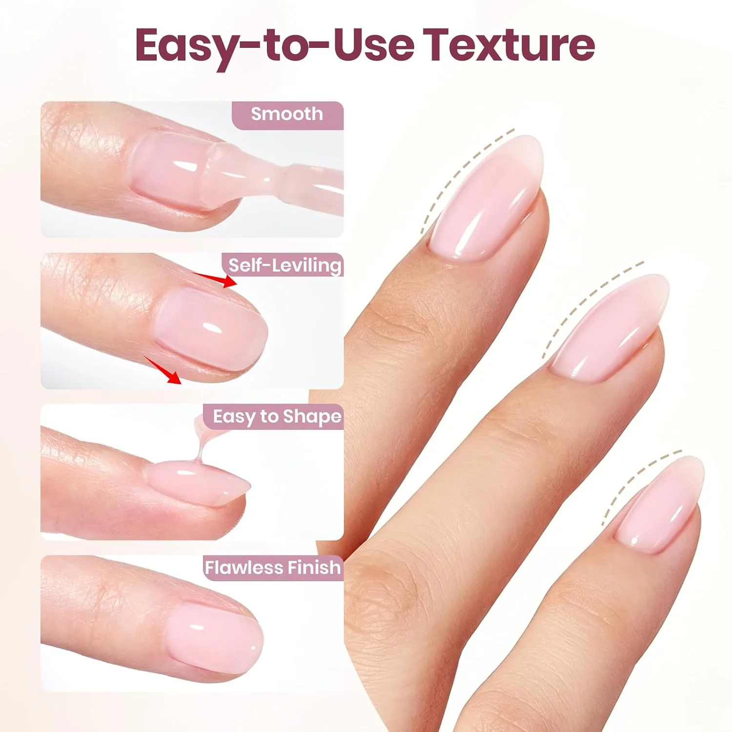 Beetles Builder Gel for Nails, 6 Colors TPO & HEMA-Free Gel with Nail Brush