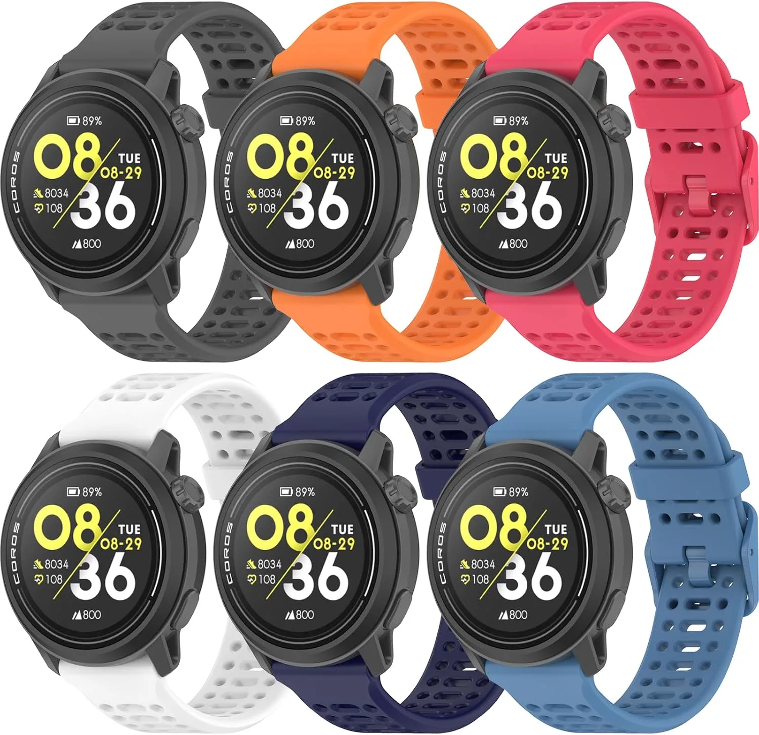 20mm 22mm Sport Silicone Bands for COROS PACE 4/3/APEX 2 Pro/PACE 2