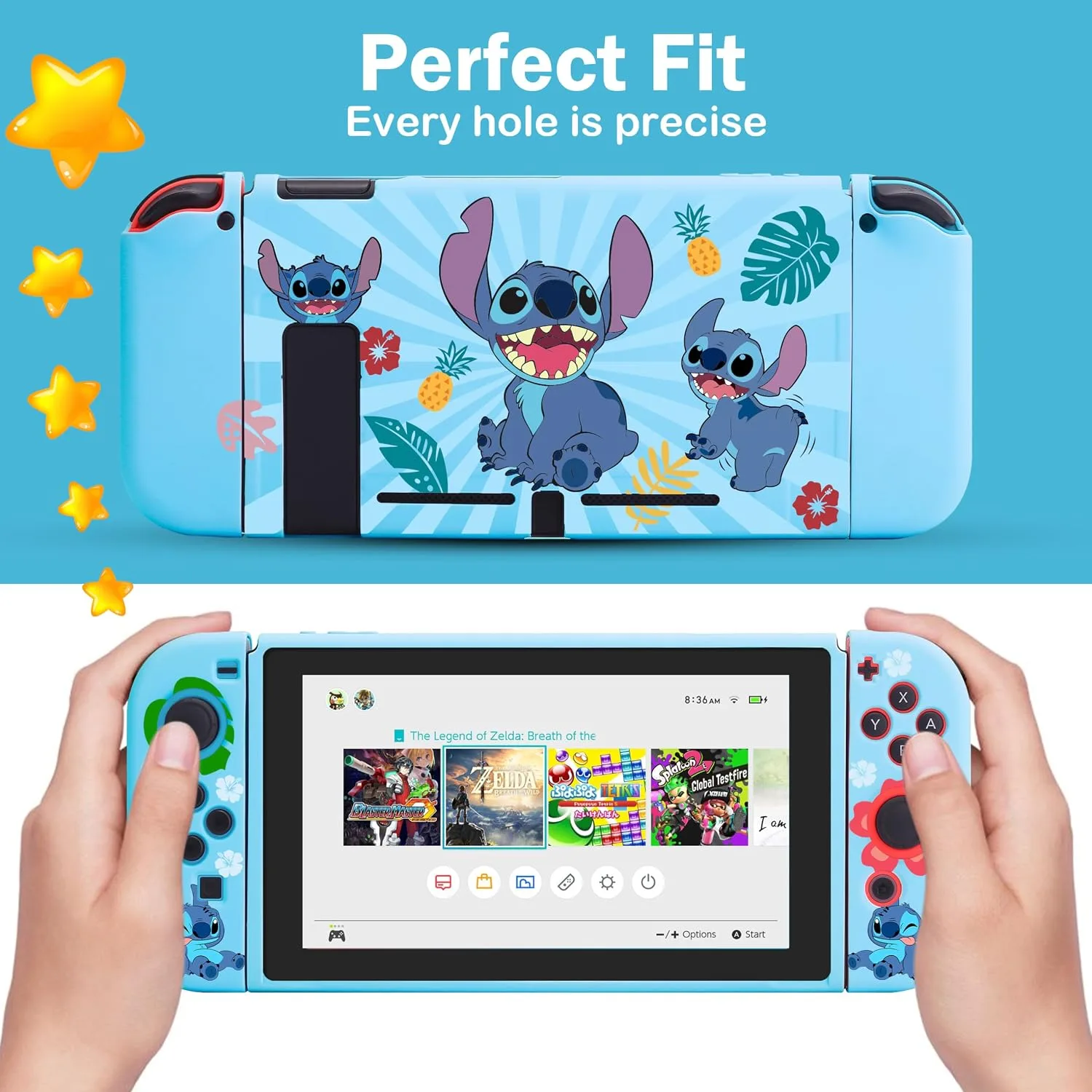 Xcitifun Case Designed for Nintendo Switch for Girls Boys Kids Soft Slim TPU Switch Cases Cute Kawaii Character Cartoon Protective Shell Cover Compatible with Nintendo Switch 2017 - Three Dogs