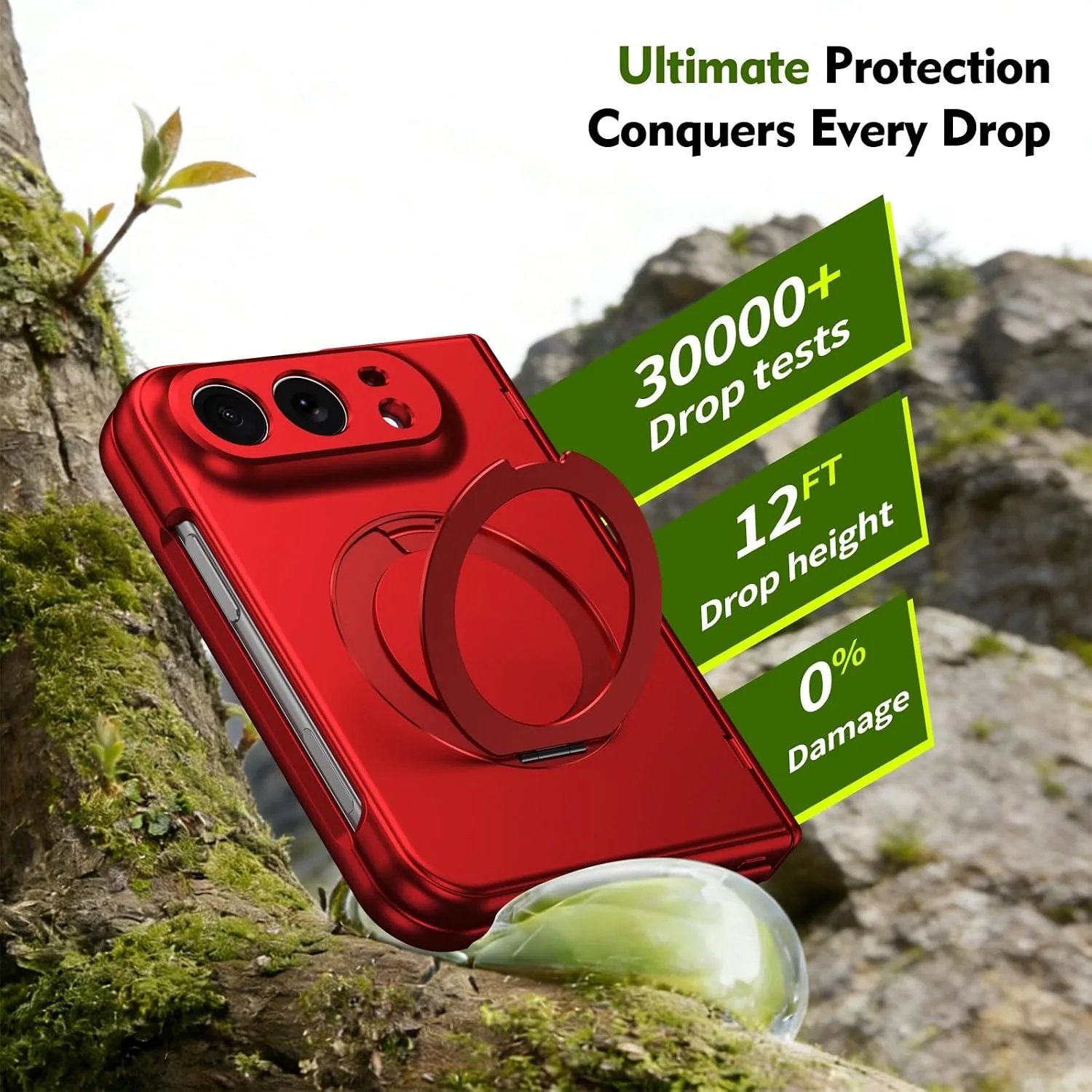 for iPhone Duo Case with Hinge Protection, Red