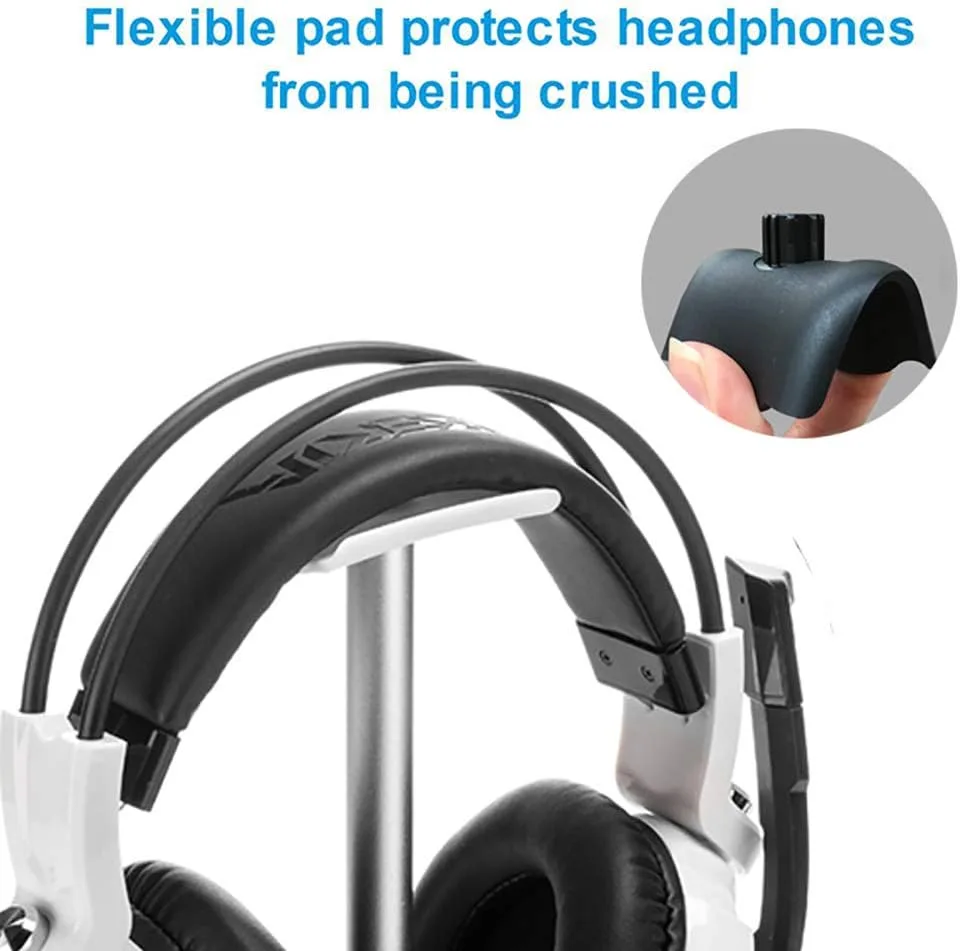 Headphone Stand Hanger, Universal Aluminum Metal Holder for AirPods Max,HyperX Cloud II,Xbox One,Turtle Beach,Sennheiser,Sony,Bose,Beats PC Gaming Headset Display&Wireless Headphones