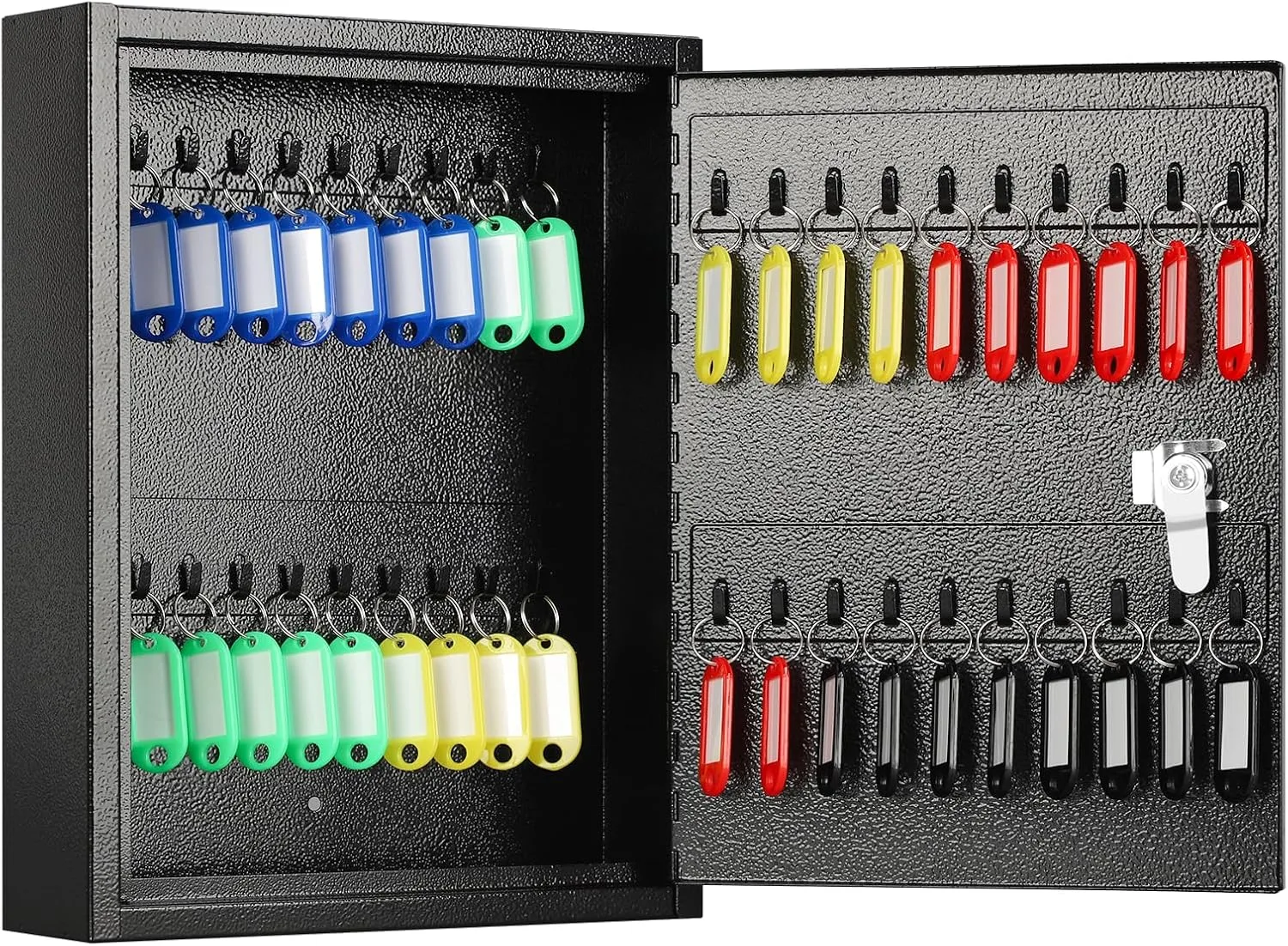 KYODOLED Key Box Wall Mount, 40-Key Cabinet with Key Lock, Black