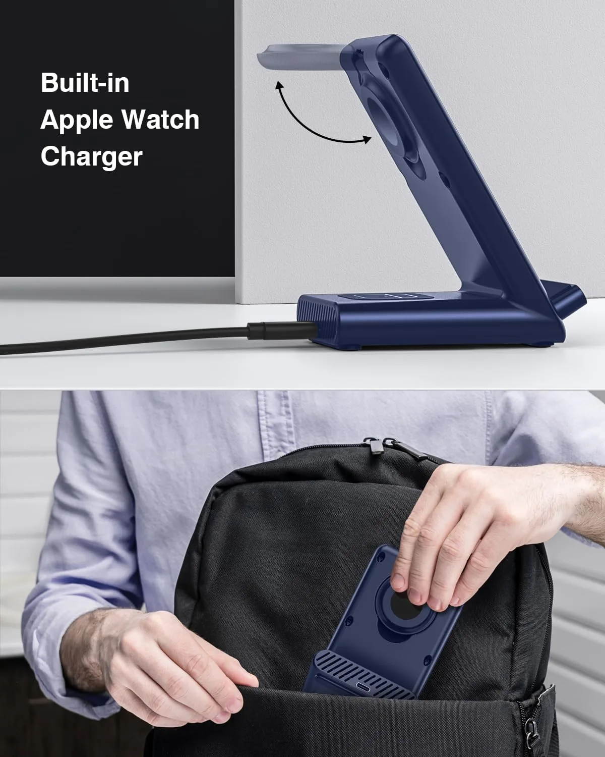 Wireless Charging Station,3 in 1 Charging Stand for Apple Multiple Devices