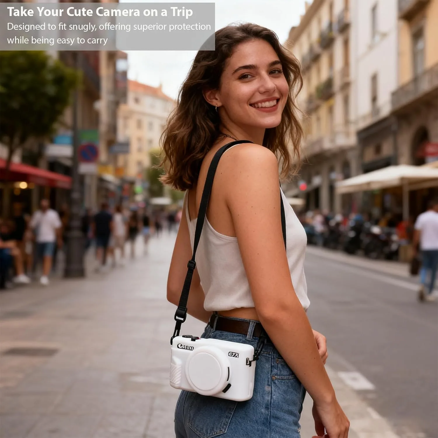 Camera Case for Canon G7X Mark II / G7X II - White