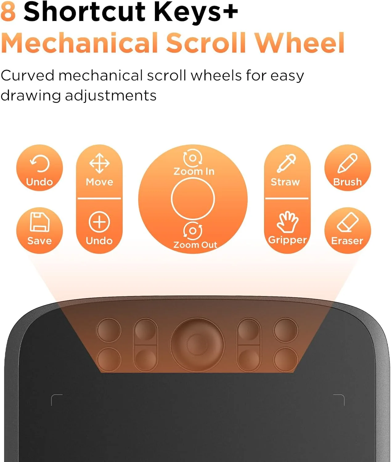 UGEE Upgrade M908 10x6.25Drawing Tablet,Graphics Tablet with 8 Hot Keys & Scroll Wheel,Battery Free Stylus of 16K Levels Pressure Sensitivity Drawing Pad Compatible with Windows/Mac/Android Art Tablet