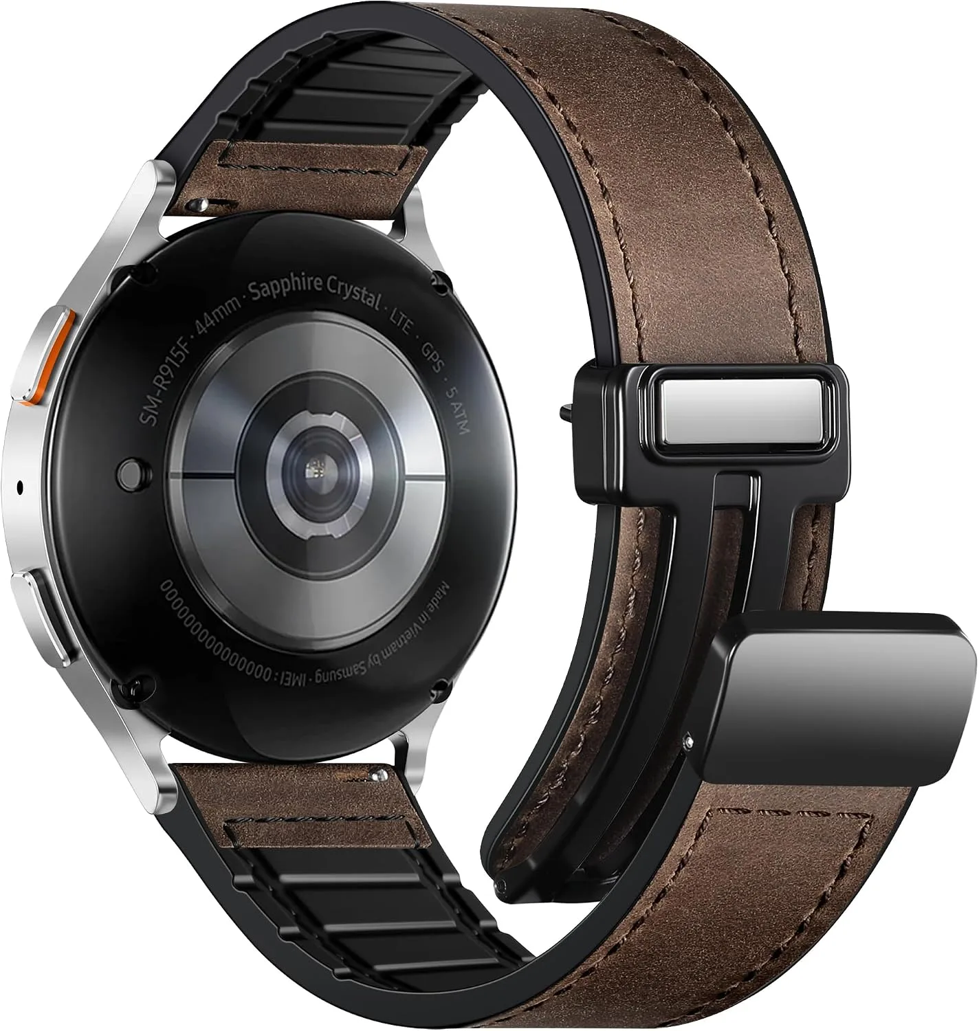 Charlam Magnetic Leather Bands Compatible with Samsung Galaxy Watch 7 Band 6 5 4 FE Active 2 40mm 44mm/Watch 6/4 Classic/Watch 5 Pro/3, 20mm Genuine Leather Straps for Samsung Watch Bands Men Women
