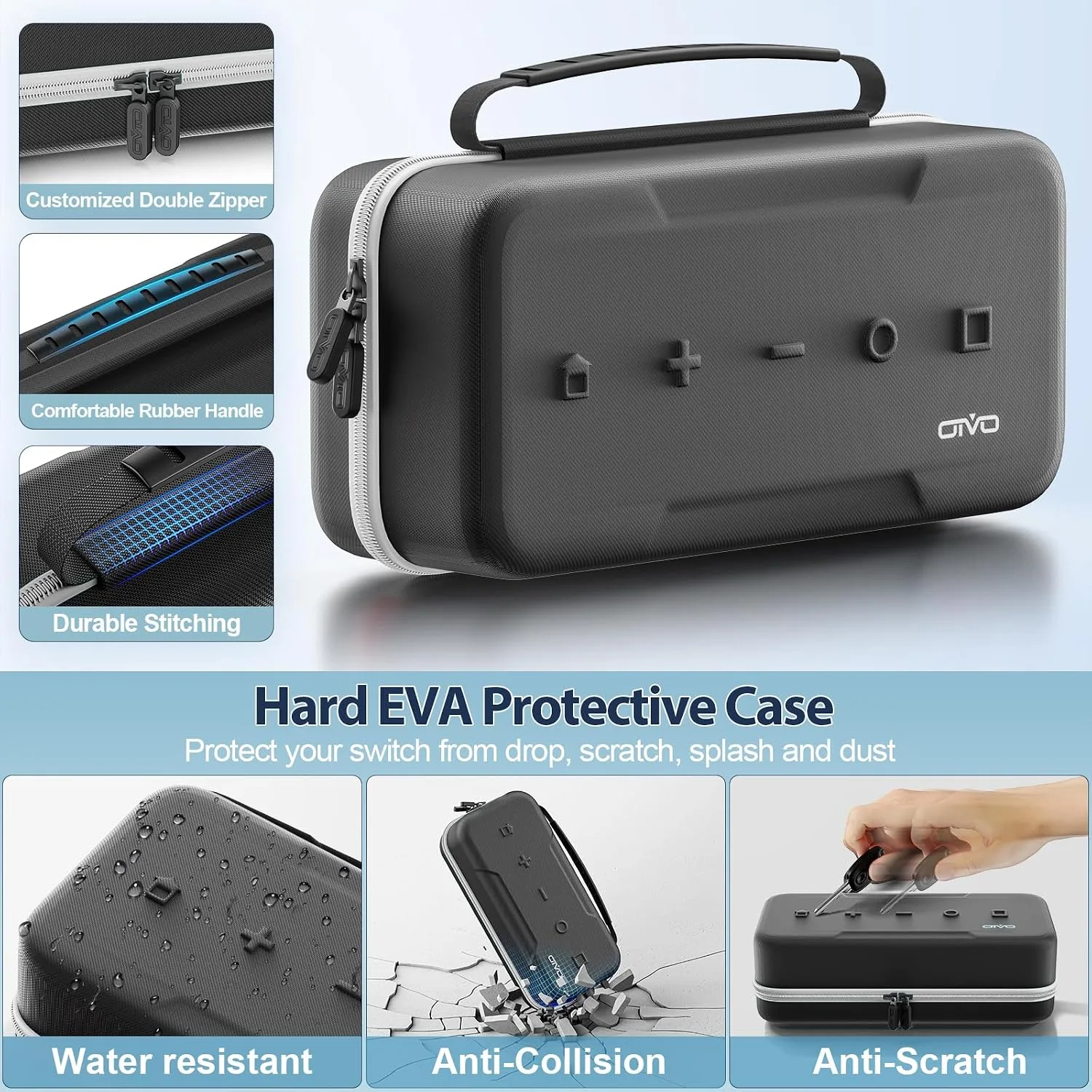 OIVO Carrying Case Compatible with 2025 Nintendo Switch, Portable Switch 2 Travel Carry Case Fit for Joy-Con 2 & Adapter, Hard Shell Protective Pouch Bag with 24 Game Slots, White