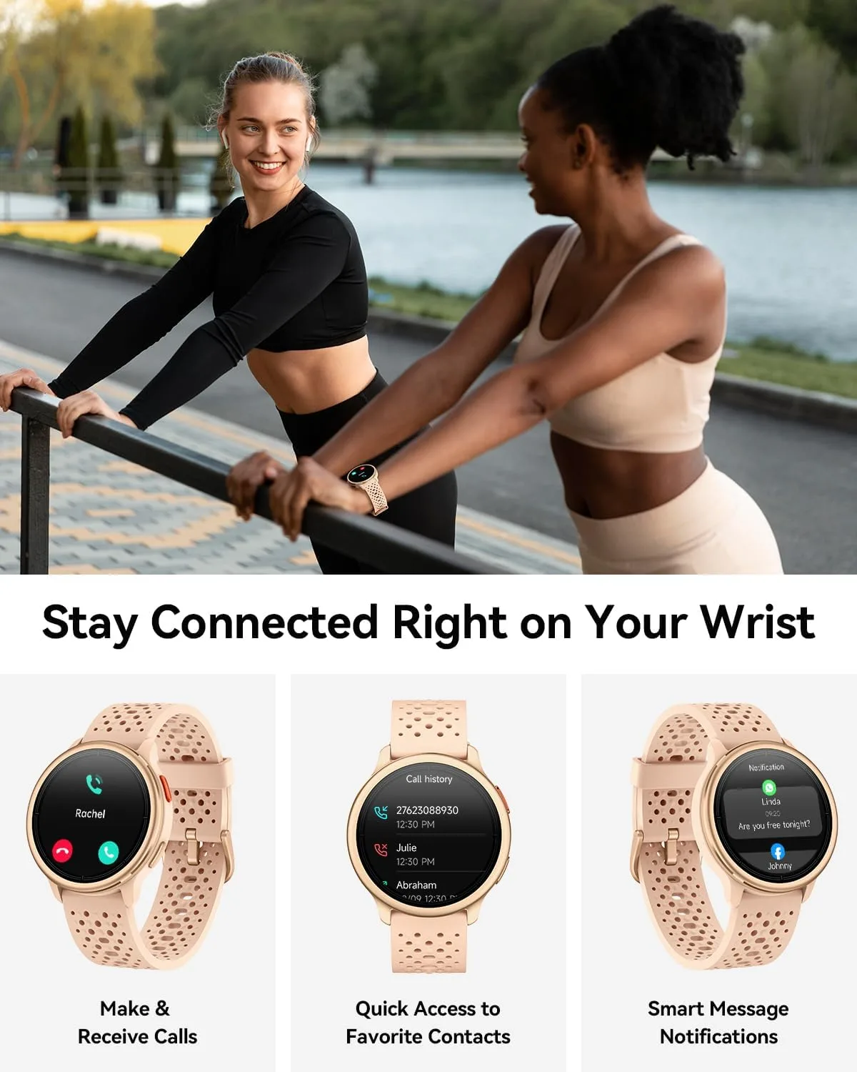 Quican Smart Watches for Women & Men, Compatible with iPhone & Android