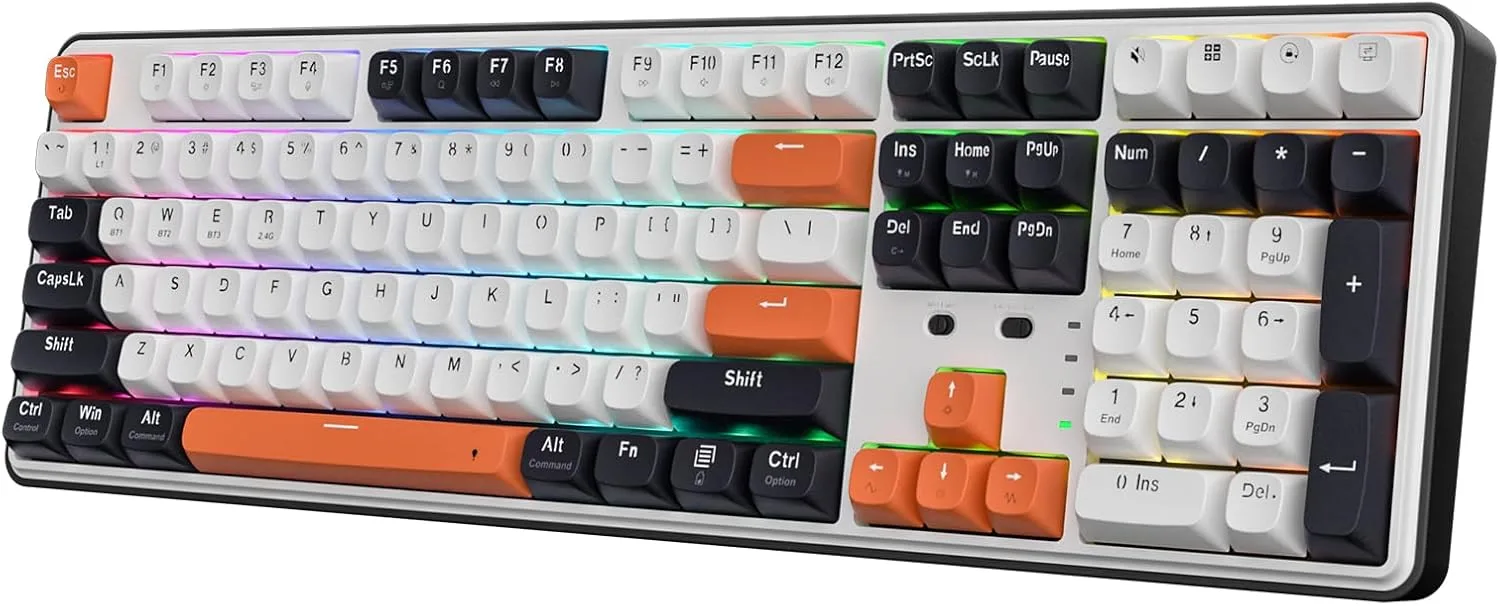 Redragon K689 PRO Wireless 108-Key Gasket RGB Gaming Keyboard, 4 Hotkeys