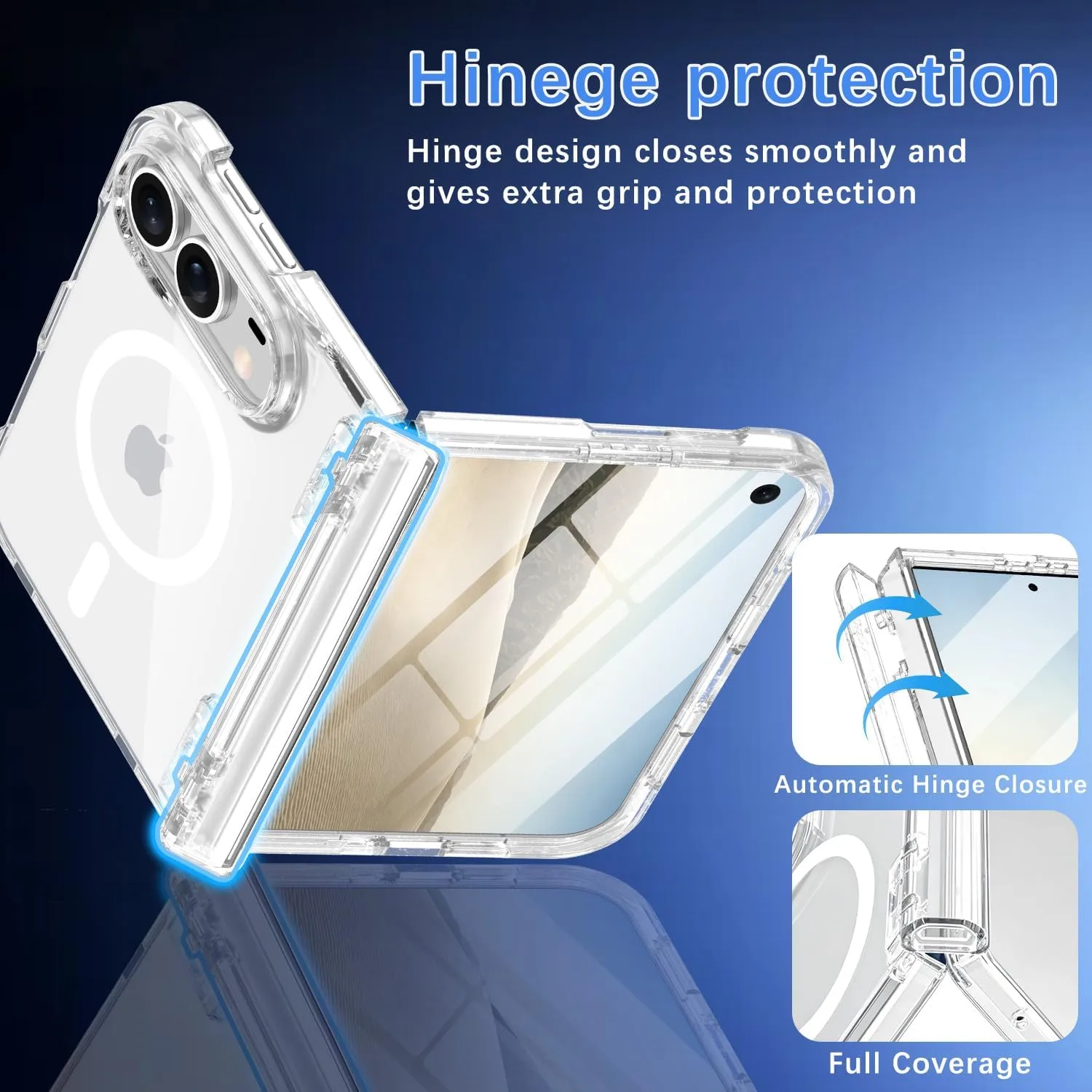 Casetego for iPhone Duo Case Magnetic,with Screen Protector,Light Clear
