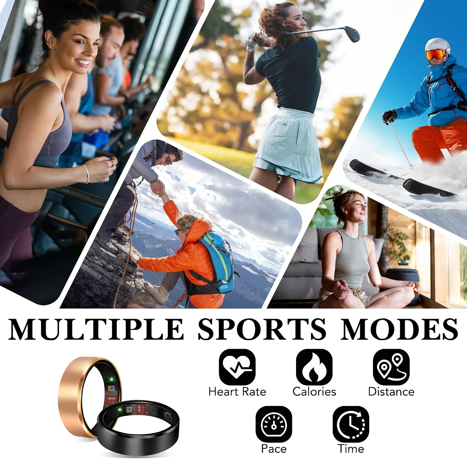 Smart Health Ring Fitness Tracker for Men Women, New RG 7