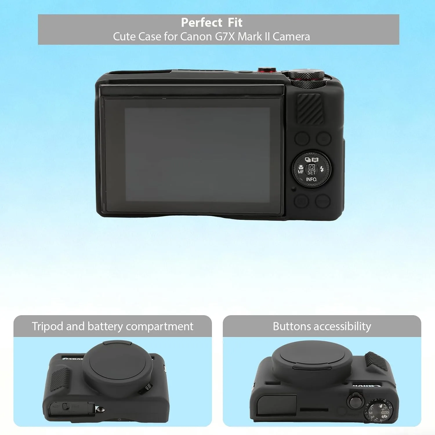 Camera Case for Canon G7X Mark II / G7X II - Black