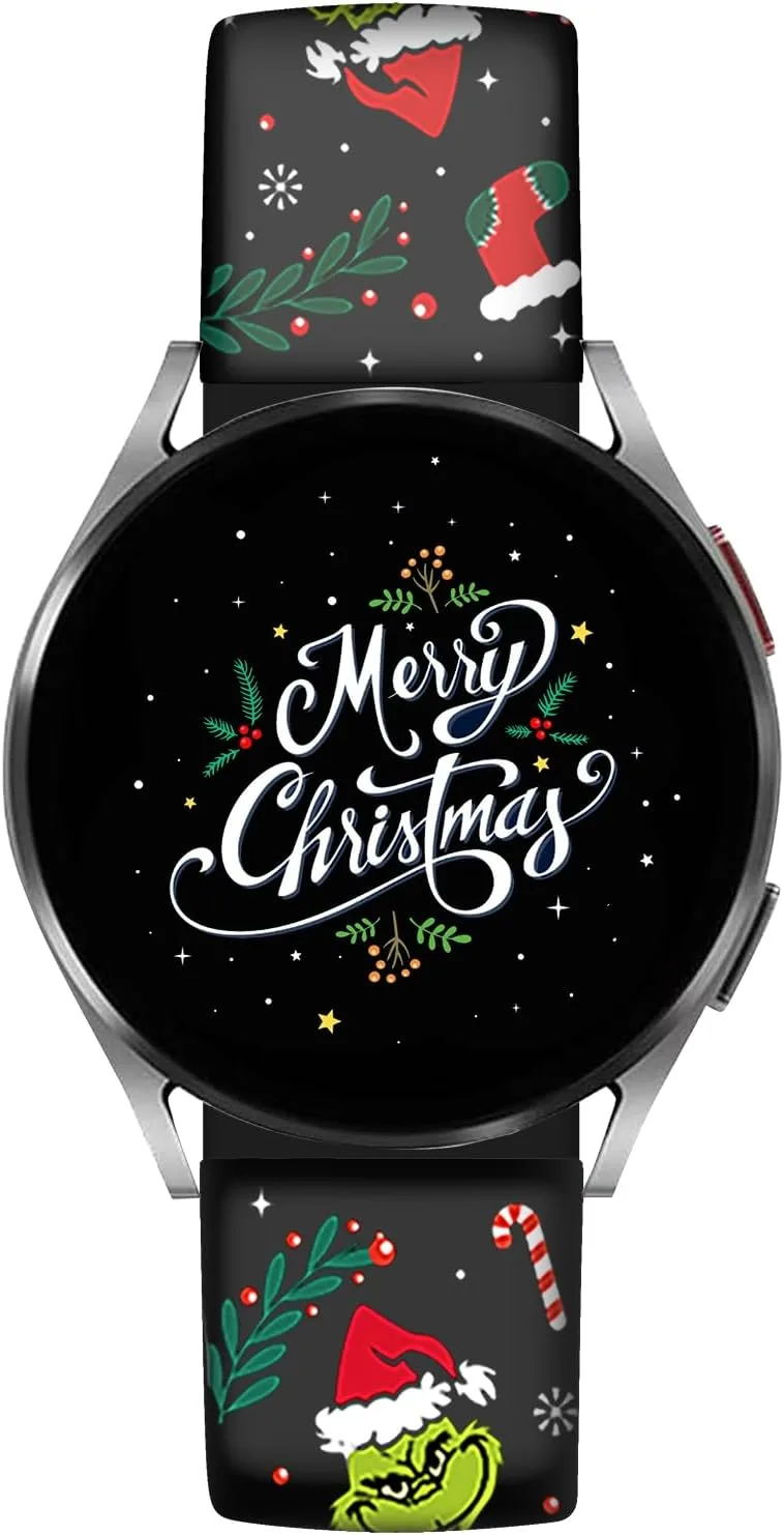 Christmas Halloween Bands Compatible with Samsung Galaxy Watch 7 Band 6 5 4 Active 2 FE 40mm 44mm/Watch 6/4 Classic/5 Pro/3, 20mm Holiday Replacement Strap Band for Samsung Watch Bands Women