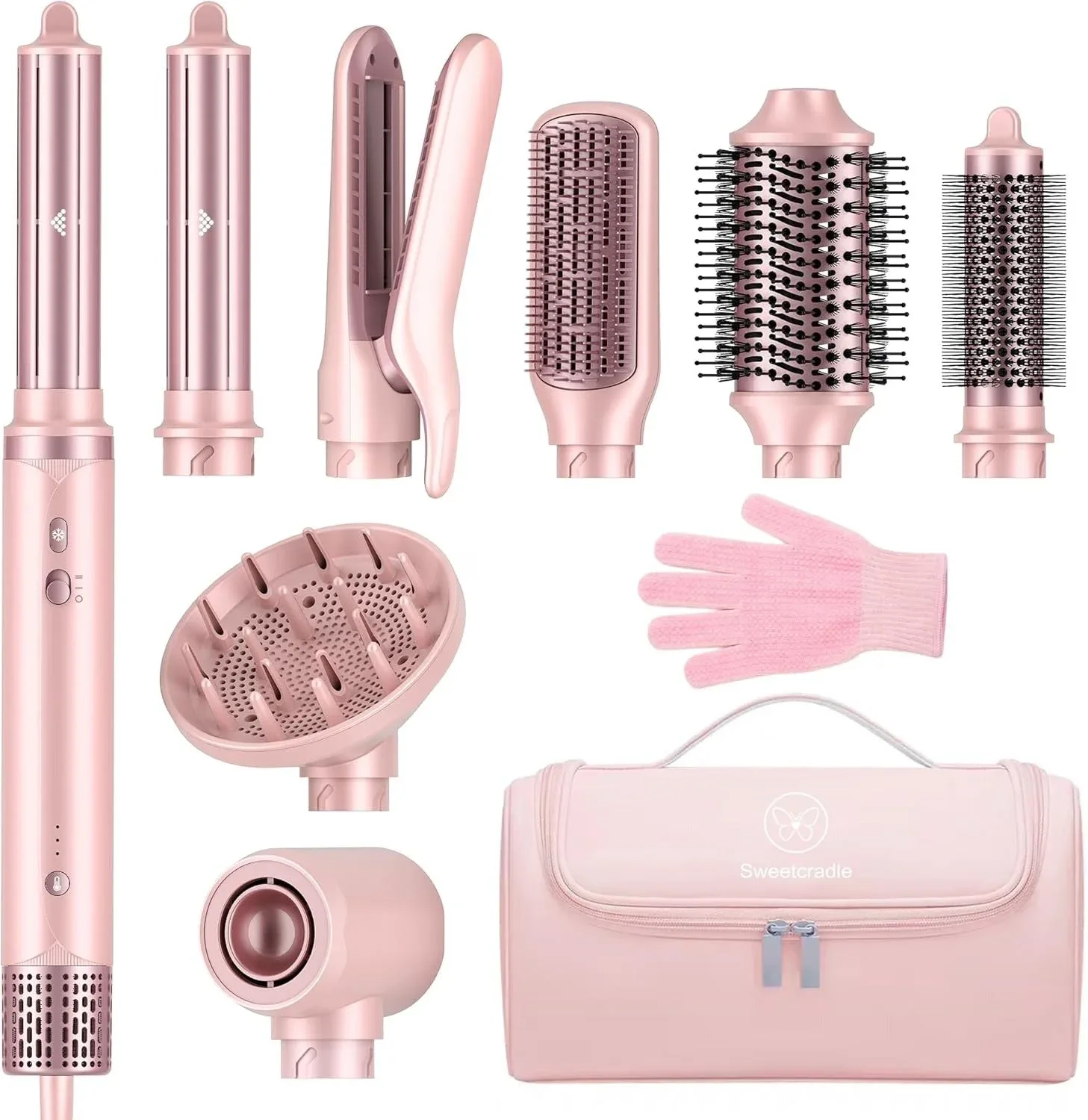 Secadora de cabello 8 en 1 Sweetcradle con rizador automático y alisador
