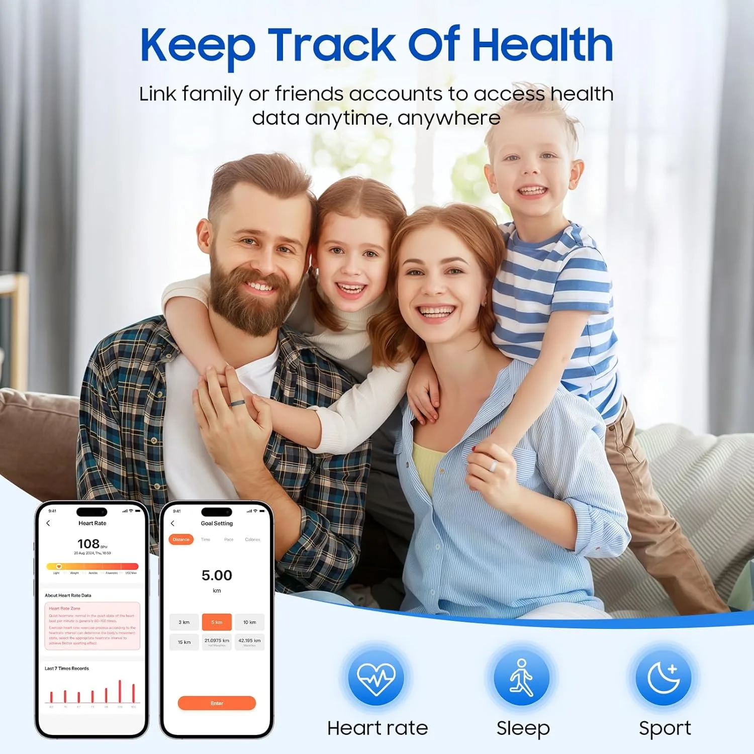 2026 Smart Ring New Health Tracker, IP68 Waterproof, iOS/Android Compatible, Sleep, Exercise & Health Monitoring, No Subscription, 5-Day Battery Life for Women & Men (Rose Gold, 7)