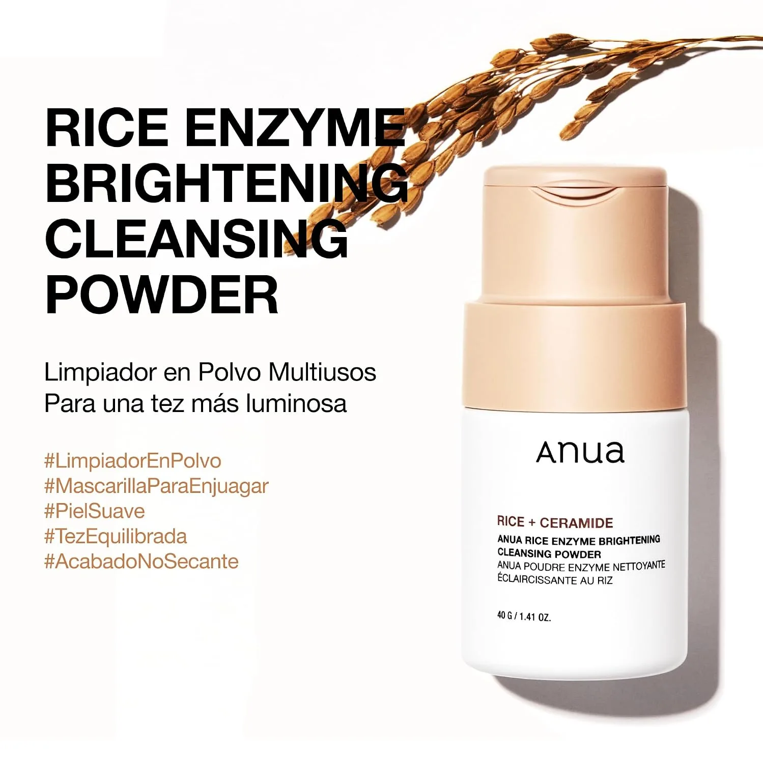 ANUA Rice Enzyme Brightening Cleansing Powder, 1.41 fl.oz