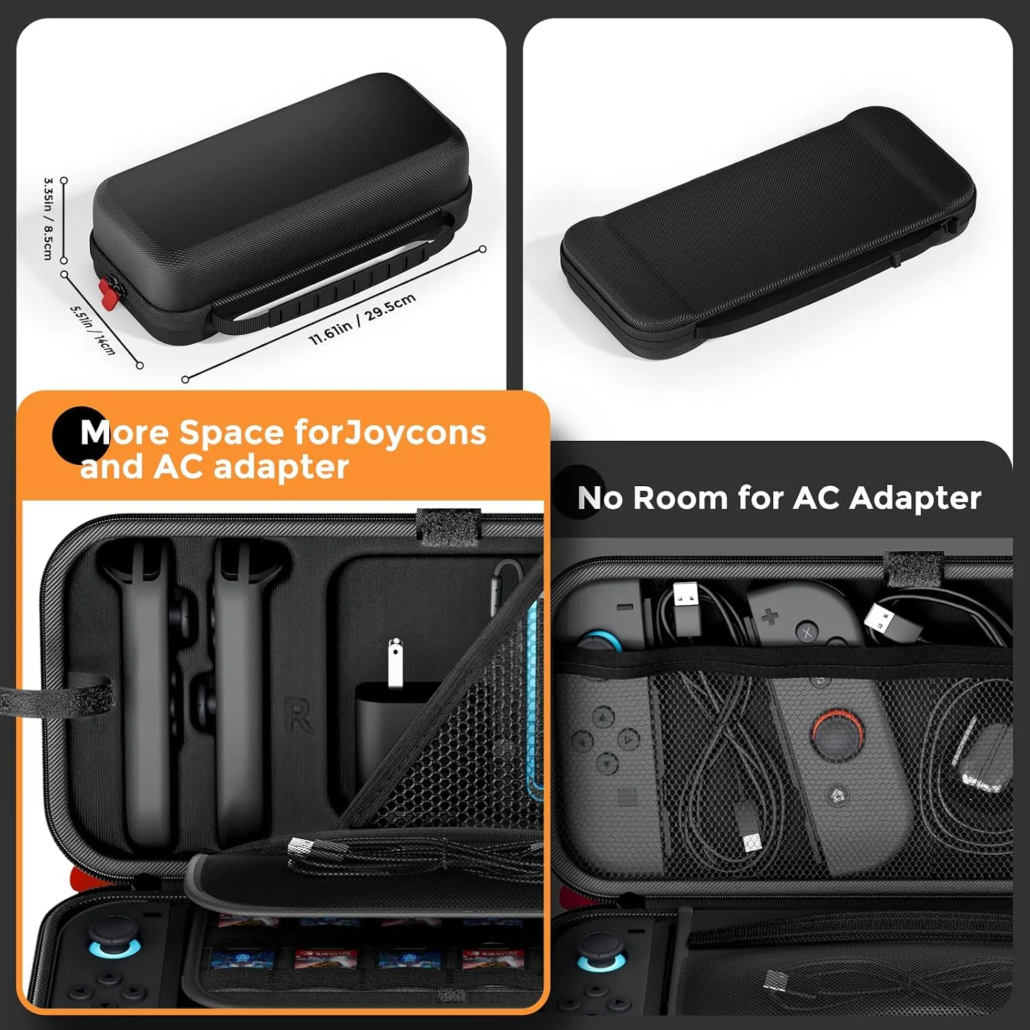 ProCase Large Carrying Case for Nintendo Switch 2, 24 Card Slots - Black