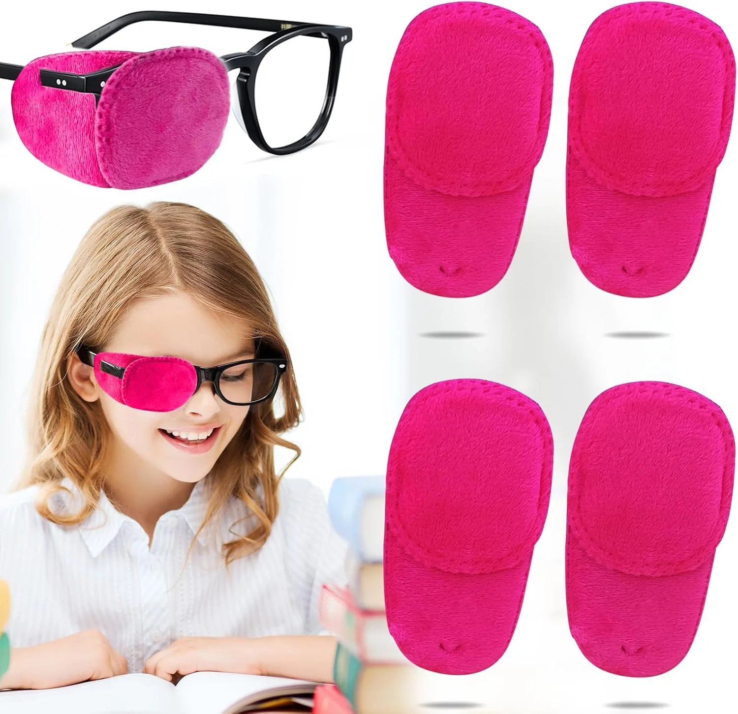 Parche para Ojos Thsiree 4 unidades Rosa para Niños