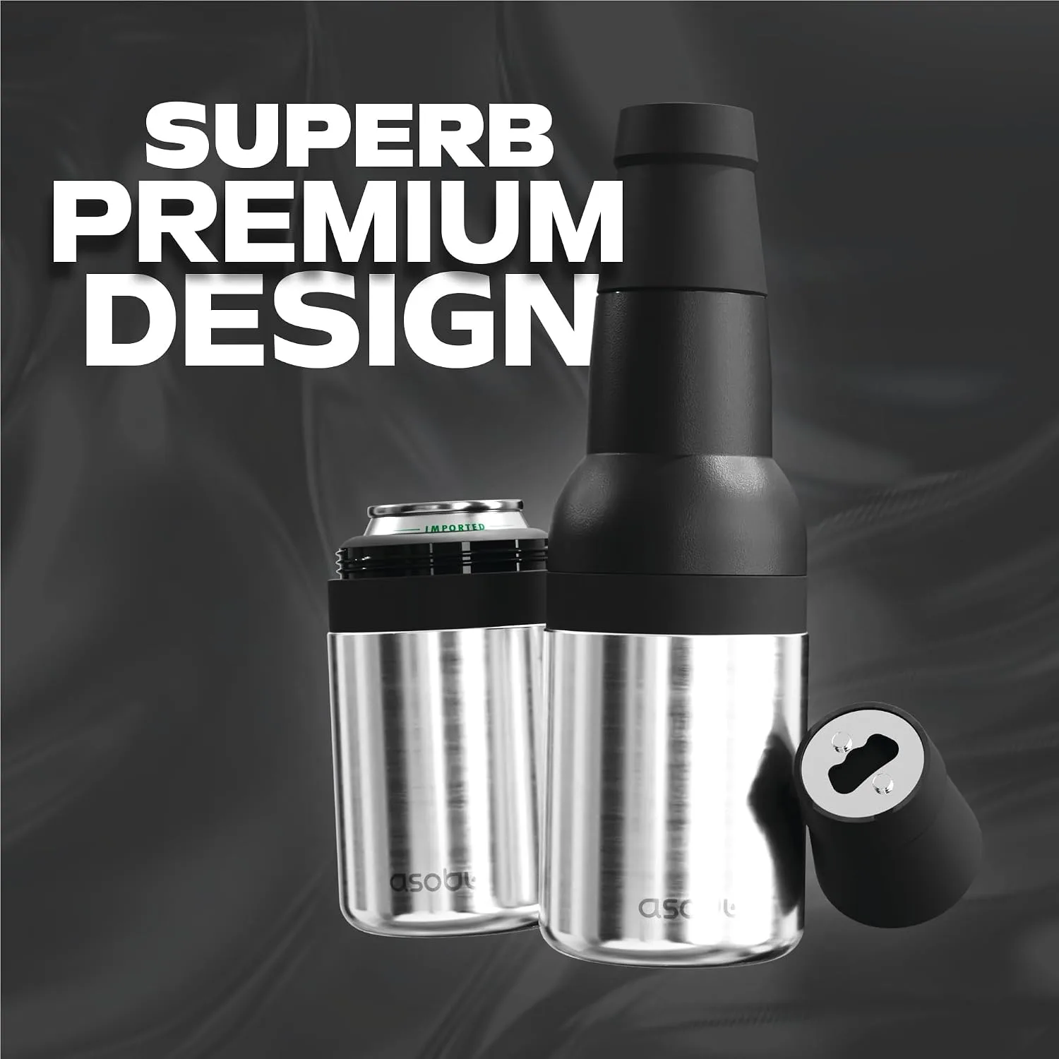 Asobu Frosty Beer Holder,Vacuum Insulated Double Walled Stainless Steel Beer Can and Bottle Cooler with Beer Opener, Bpa Free, Fits Standard 12oz, Ice Cold for Hours, Great Gift for Beer Lovers
