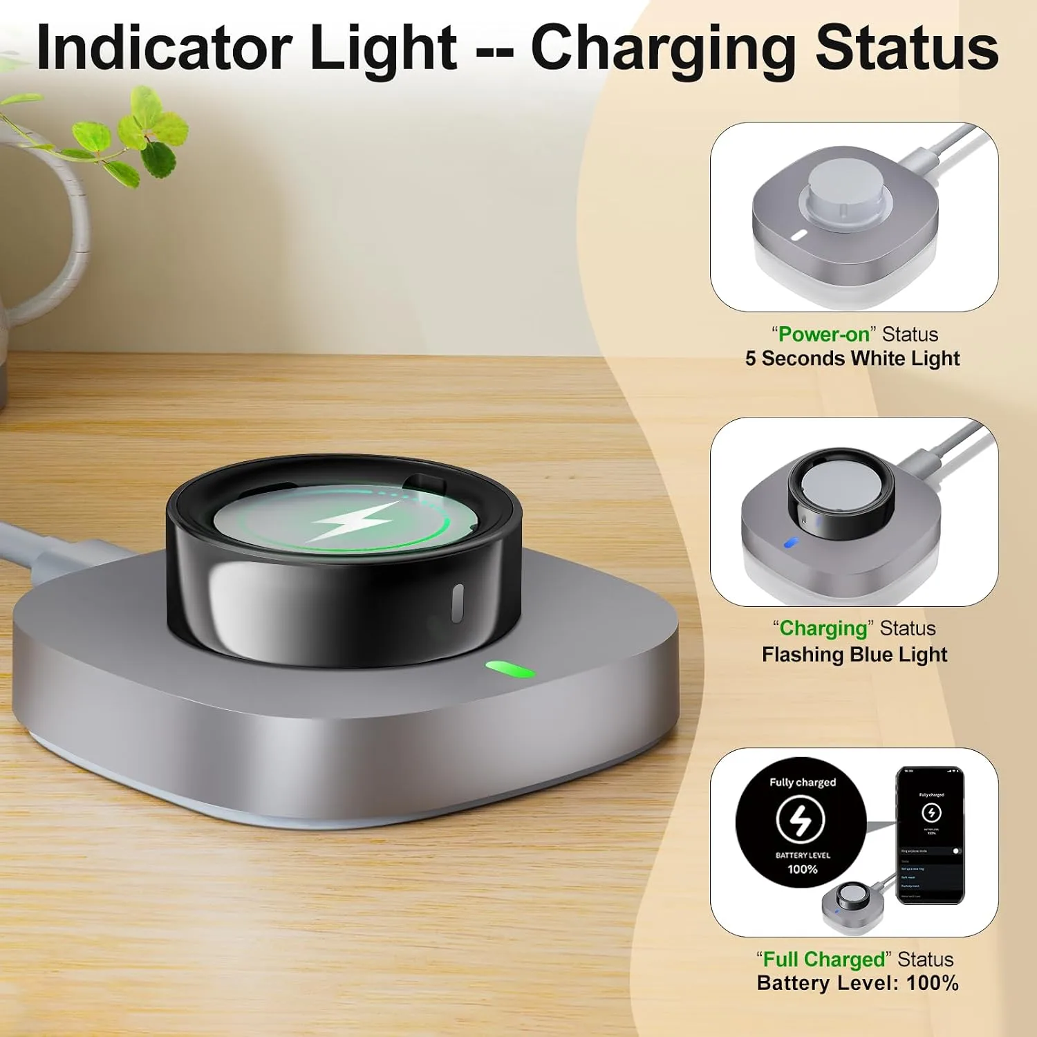 Compatible with Aura-Ring Gen 4 Charger Size 7, Safe & Fast Charging Dock