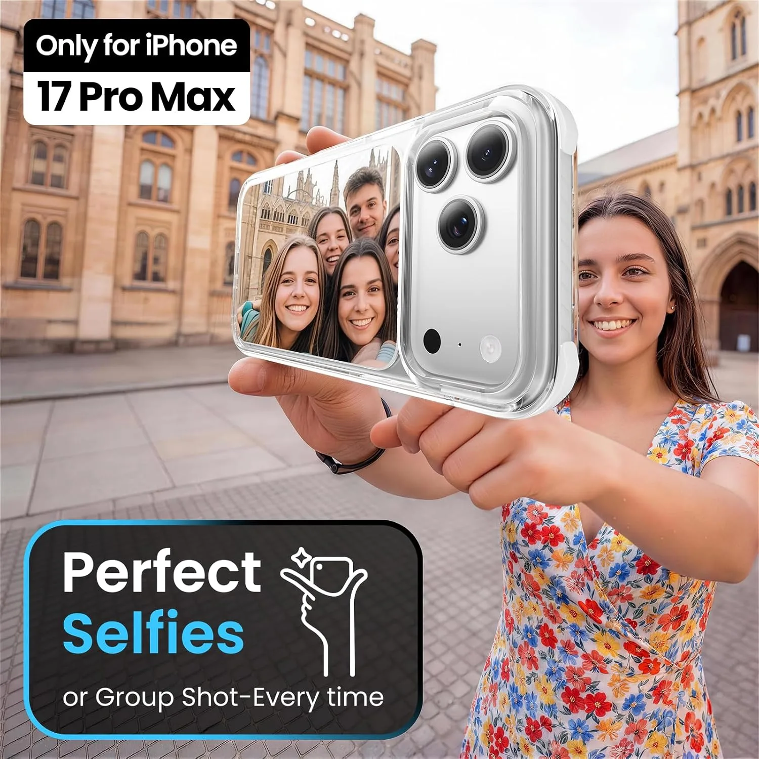 toushion 3 in 1 for Mirror iPhone 17 Pro Max Case