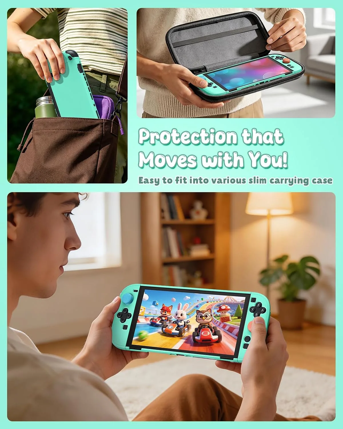 Switch 2 Cover Case&Screen Protector, FYOUNG Dockable Shell for Nintendo 2