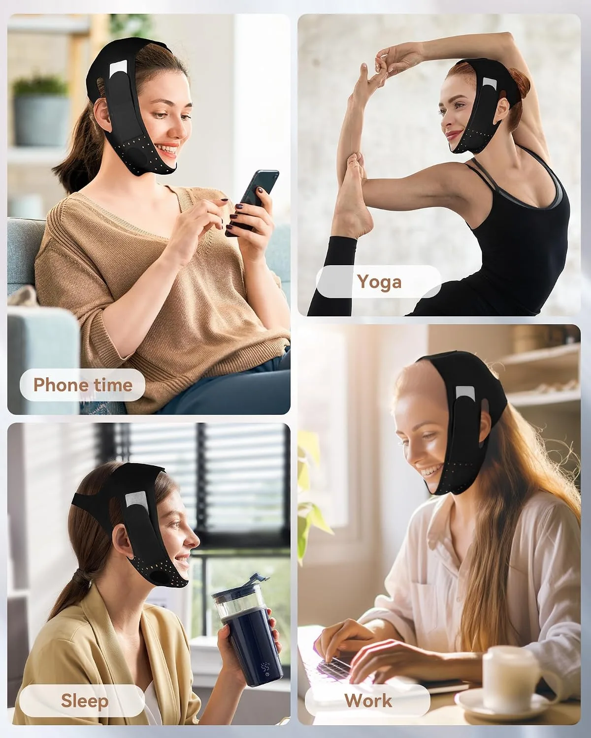 Reusable V Line Silicone Face Strap, Soft Silicone Chin Strap for Women