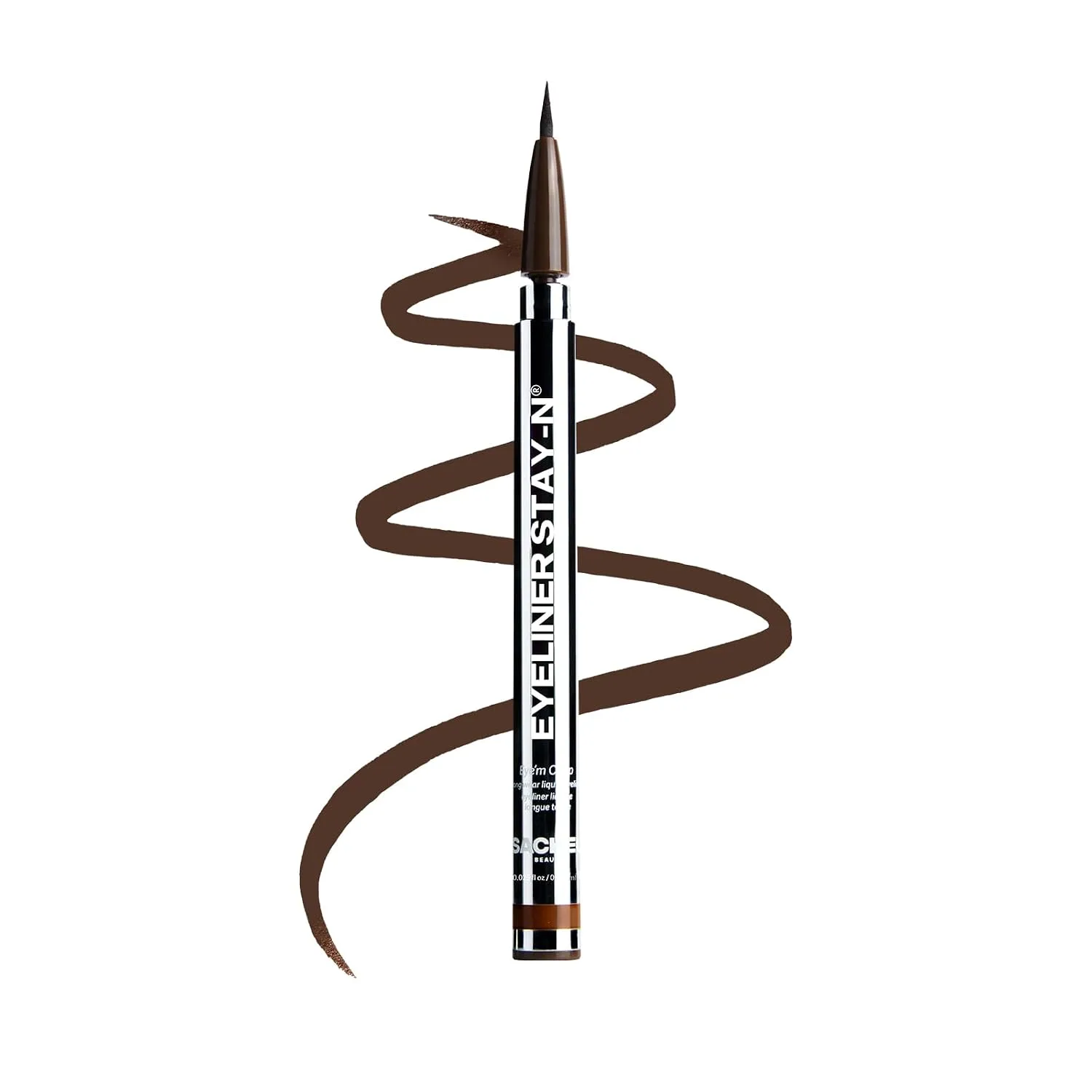 Sacheu Liquid Eyeliner STAY-N, Longwear, Smudge-Proof, Eye’m Crisp, Brown