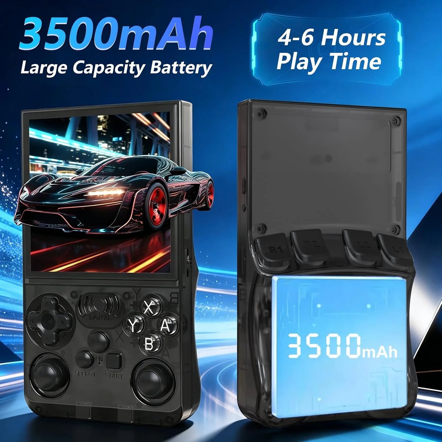 Handheld Game Console with 8G Card, Retro Gaming Console Support WiFi Online Battle Download Massive Games &, 4“ Screen 19 Emulators ,3500mAh Battery Portable Pocket Video Games (Blue)