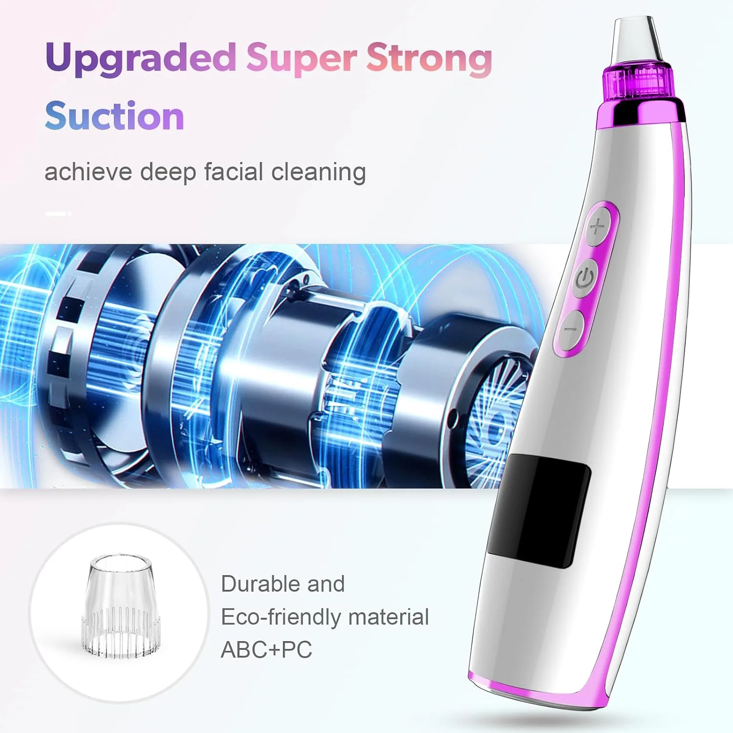 Blackhead Remover Vacuum, Facial Pore Extractor, 5 Suction Levels, 5 Probes