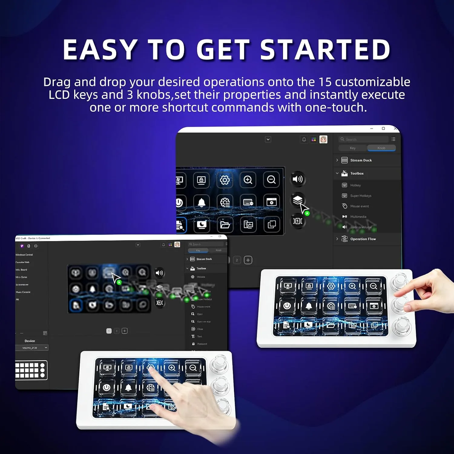 Stream Controller Deck for PC Work,Live Stream and Video Editing