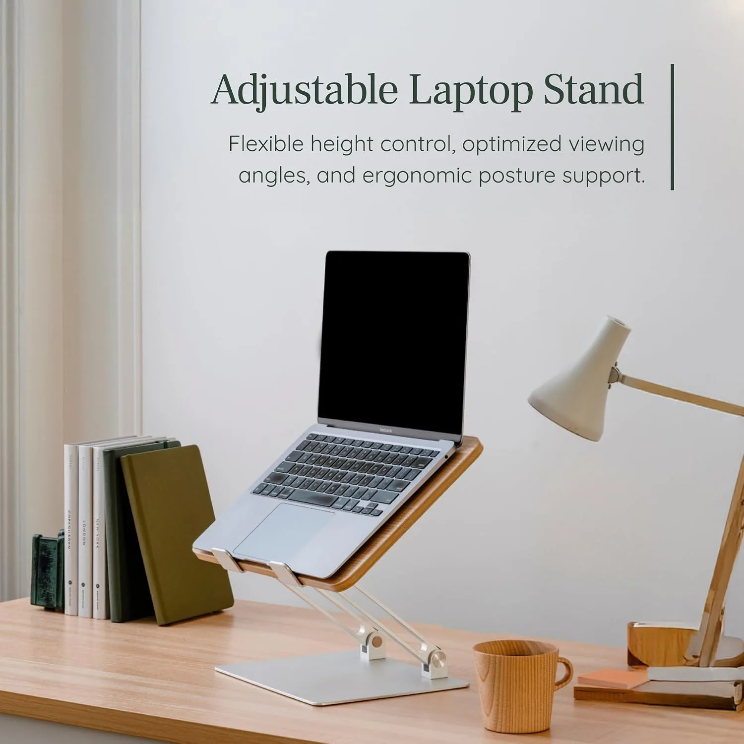 Branch Adjustable Laptop Stand, Portable Wooden Laptop Riser