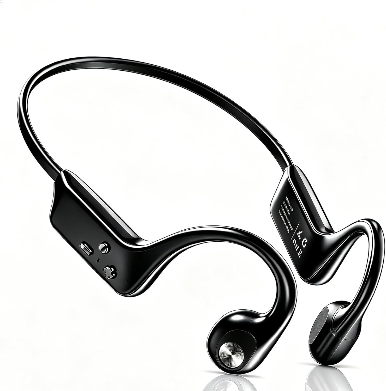 Fanisic Bone Conduction Headphones, Bluetooth 6.0 Open Ear Headphones with Mic, Type-C Quick Charge. Long Battery Life, IPX5 Sweatproof, Lightweight Comfortable for Office, Sports, and Driving(Black)