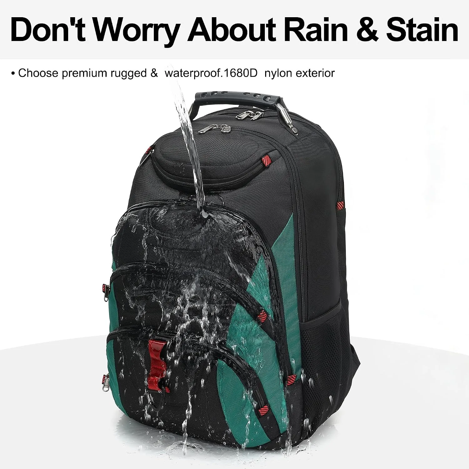 Boavan Laptop Backpack for men, 17.3 inch Laptop Bag with USB Port, Waterproof Travel Work Backpack Purse, Anti-Theft Teacher Nurse Doctor Casual Bookbags Office Business backpack，Black&Deep Juniper