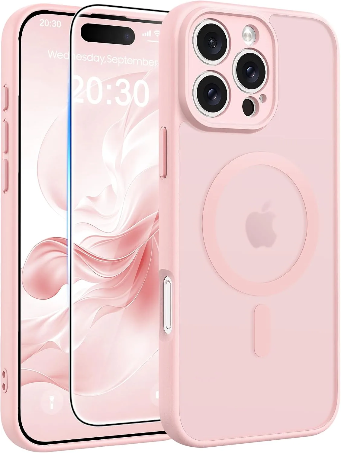 FNTCASE for iPhone 16 Pro Max Case Fit for MagSafe Light Pink