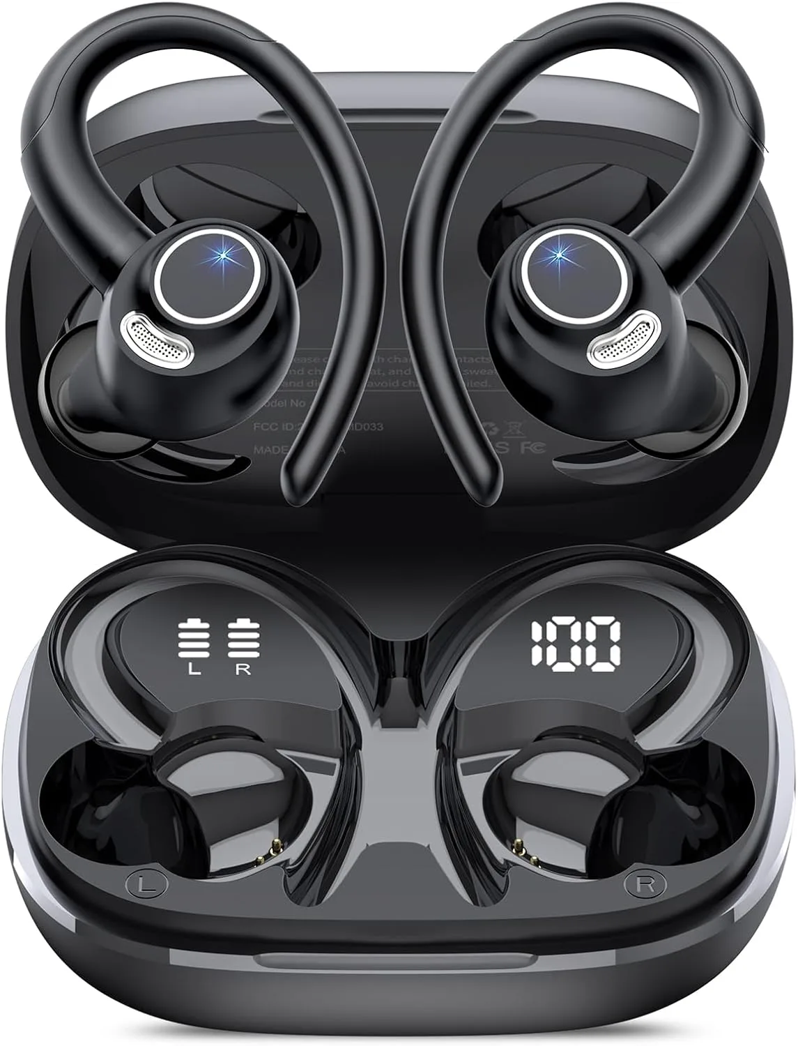 Wireless Earbuds, Bluetooth 5.4 Headphones Sport Over Ear Buds With ENC Mic