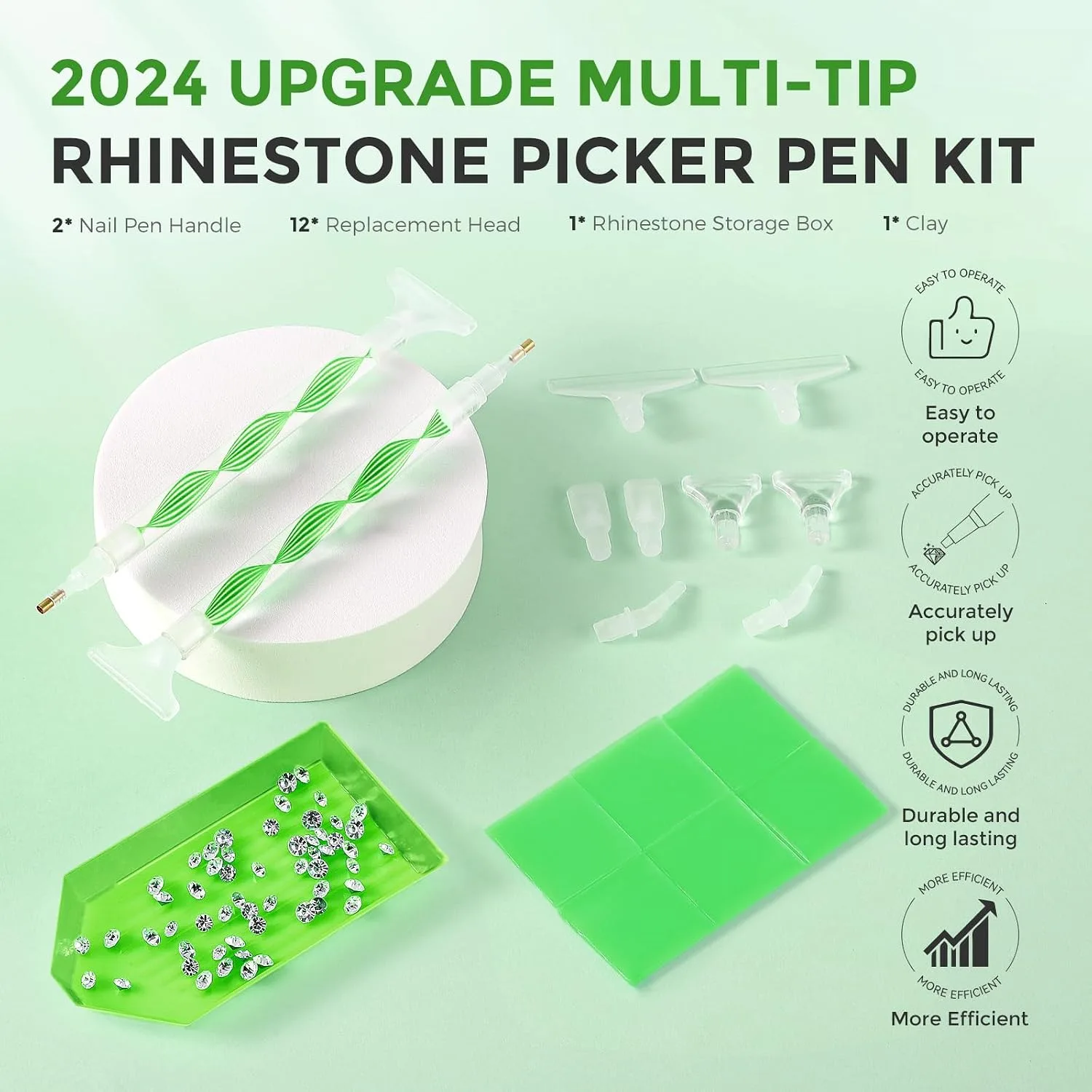 5.0 Pro Rhinestone Picker Tool Kit 16pcs, Bedazzling Pen | Diamond Art Tool