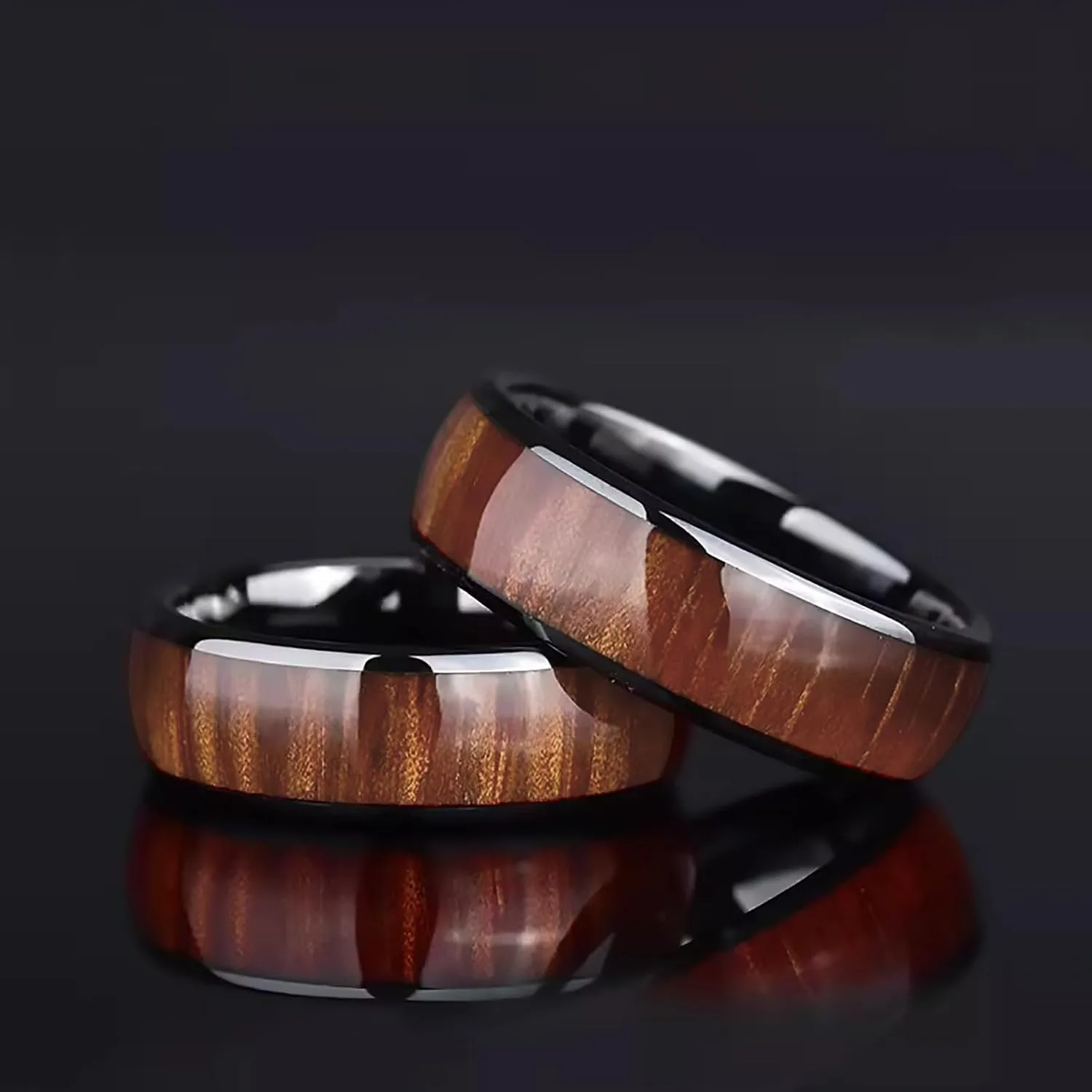 T5577 Chip Epoxy Wood Grain Ceramic Rewritable 125kHz RFID Finger Ring