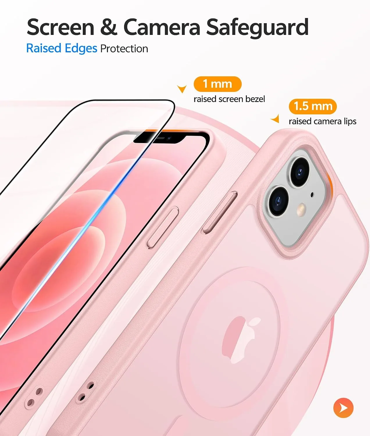 FNTCASE for iPhone 13 Mini / 12 Mini Case, Fit for Magsafe, Light Pink