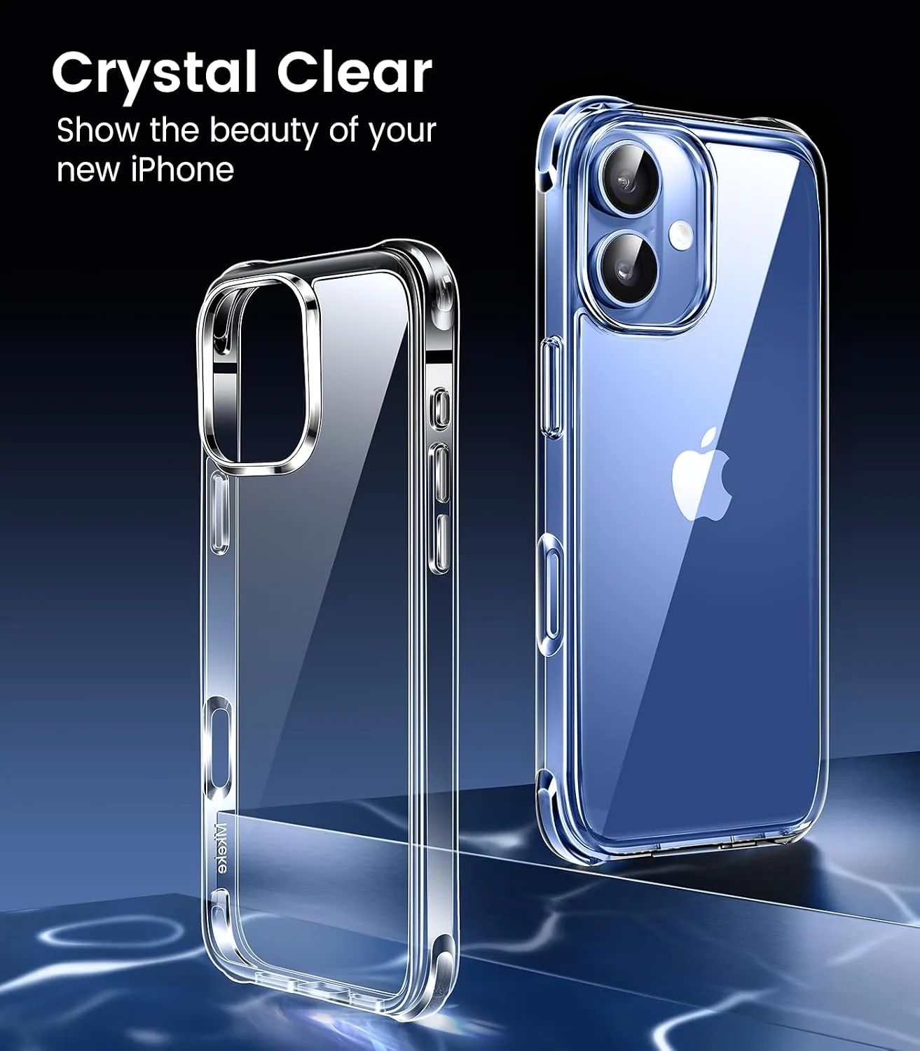 Mkeke Compatible with iPhone 17 Case Clear [Not-Yellowing] [Military-Grade Drop Protection] Shockproof Protective Phone Bumper 6.3 inch