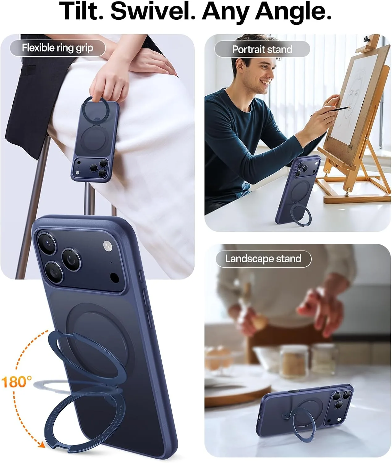 TORRAS Magnetic OStand for iPhone 17 Pro Max Case Hands-Free Viewing