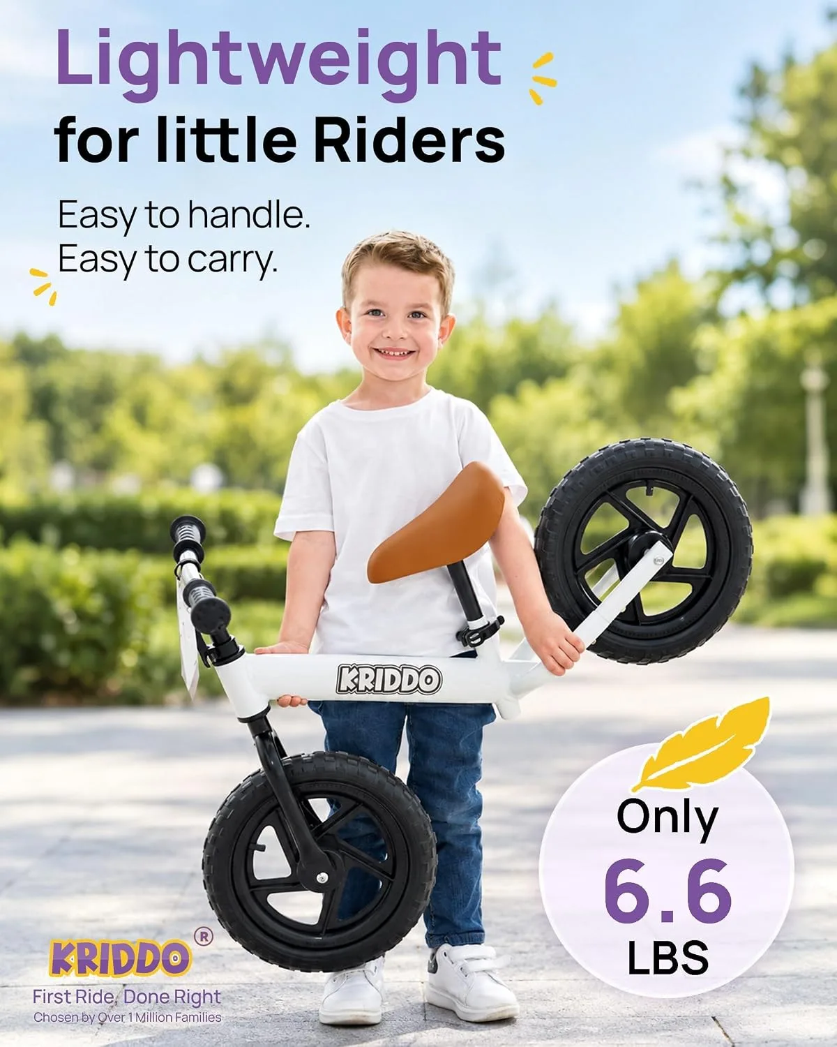 KRIDDO Toddler Balance Bike 2 Year Old, Gift for 2-3 Boys Girls, Adjustable